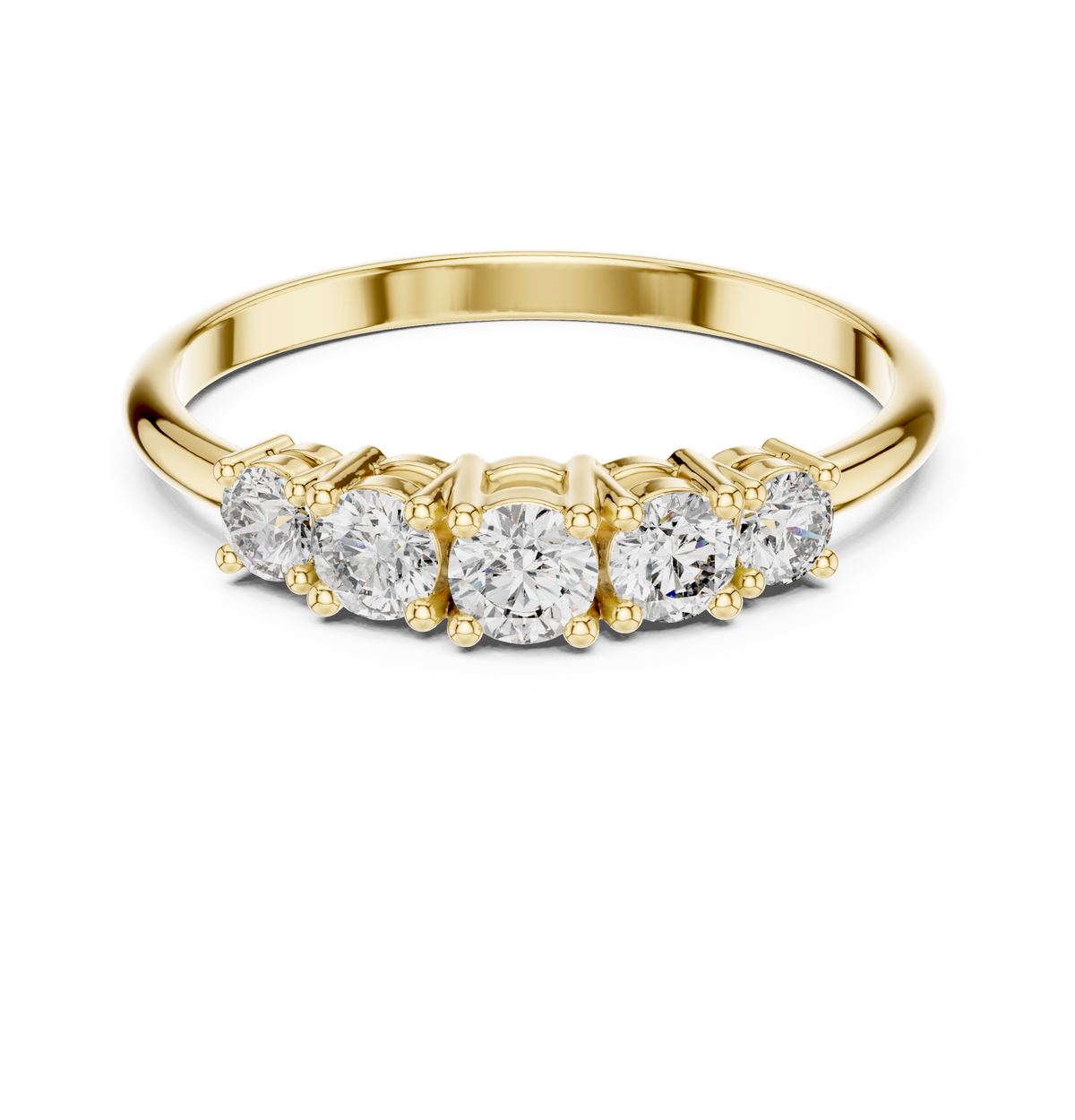 Five Stone Shared Prong Lab Diamond Statement Ring