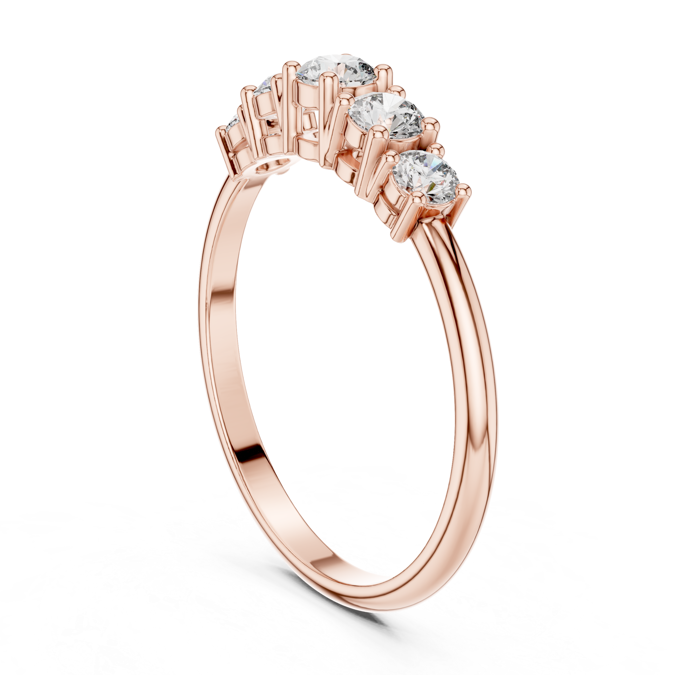 Five Stone Shared Prong Lab Diamond Statement Ring