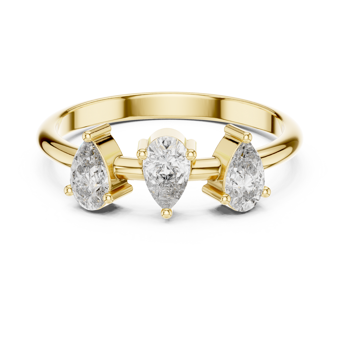 Unique Pear Cut Lab Diamond Trio Ring