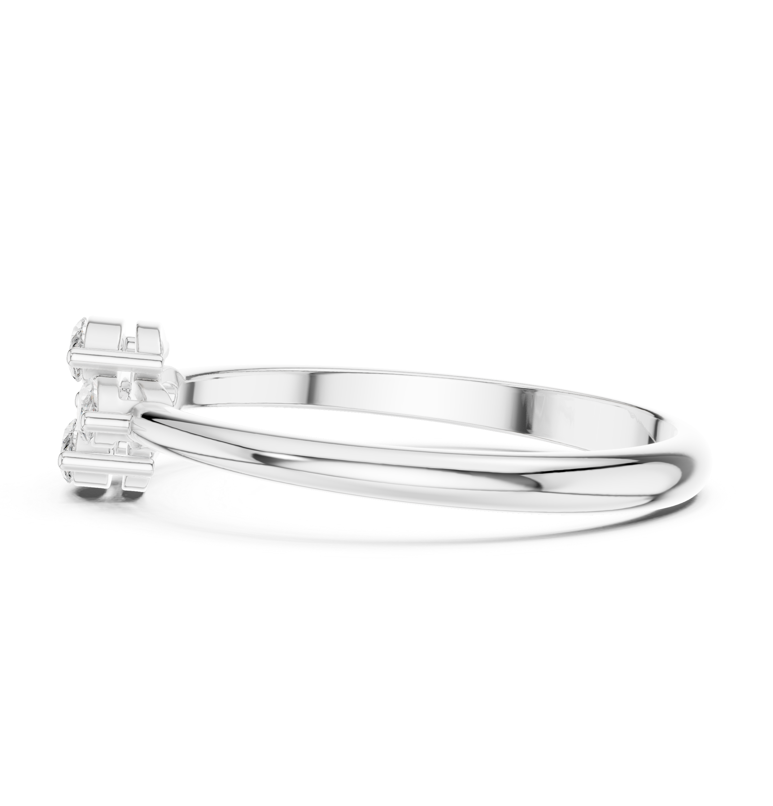 Dainty Four Stone Marquise Diamond Flower Ring