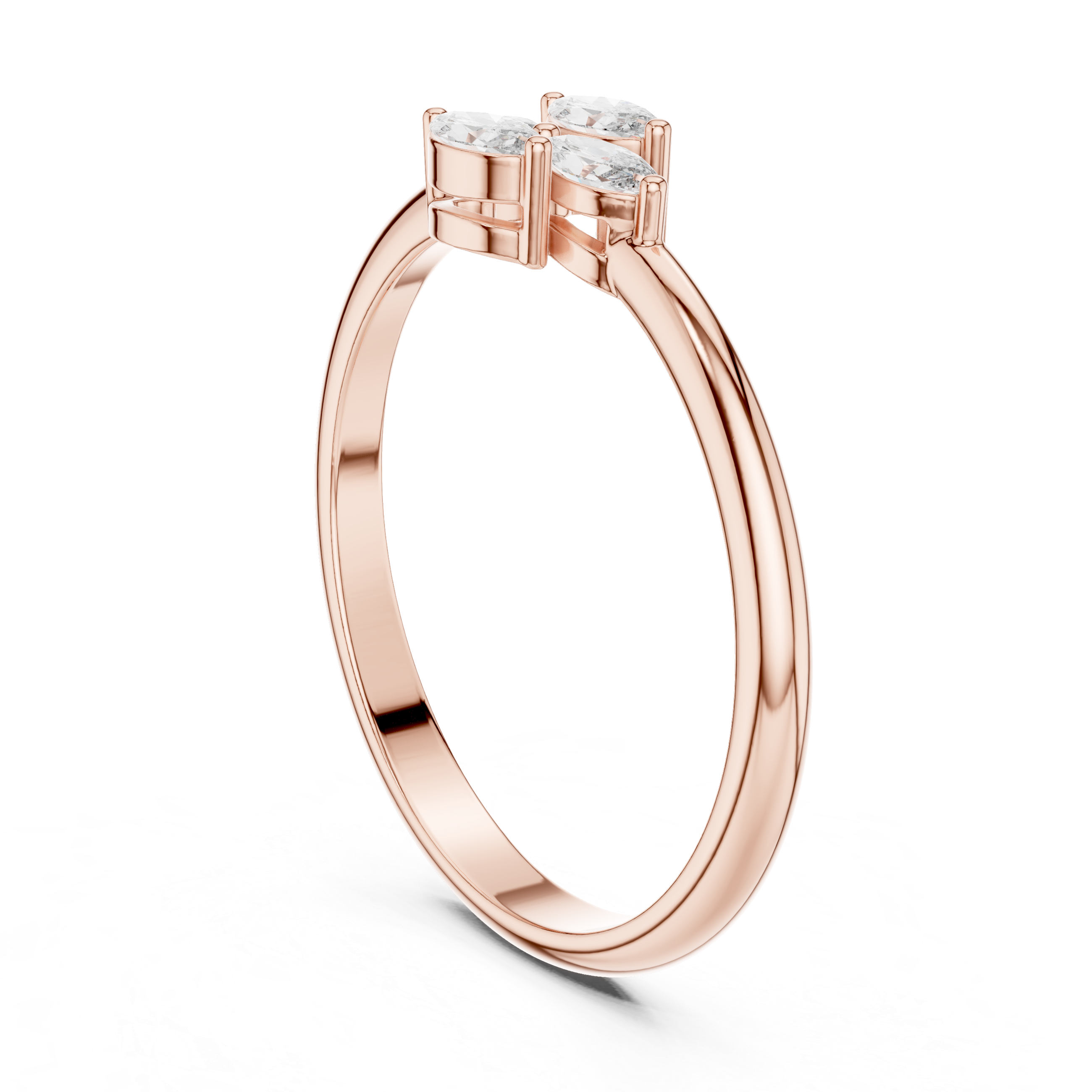 Dainty Four Stone Marquise Diamond Flower Ring