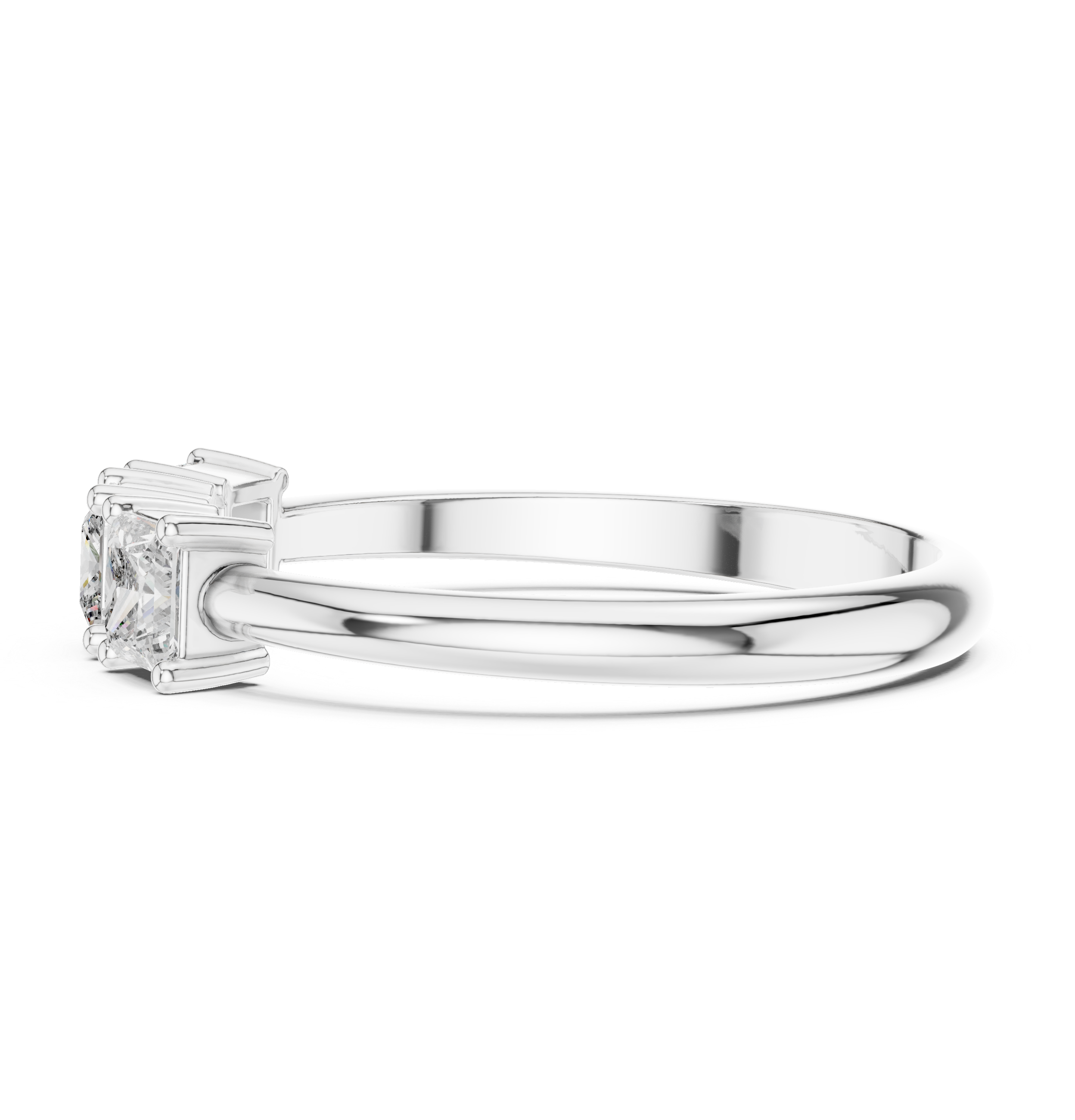 Unique Princess Cut Lab Diamond Trio Ring