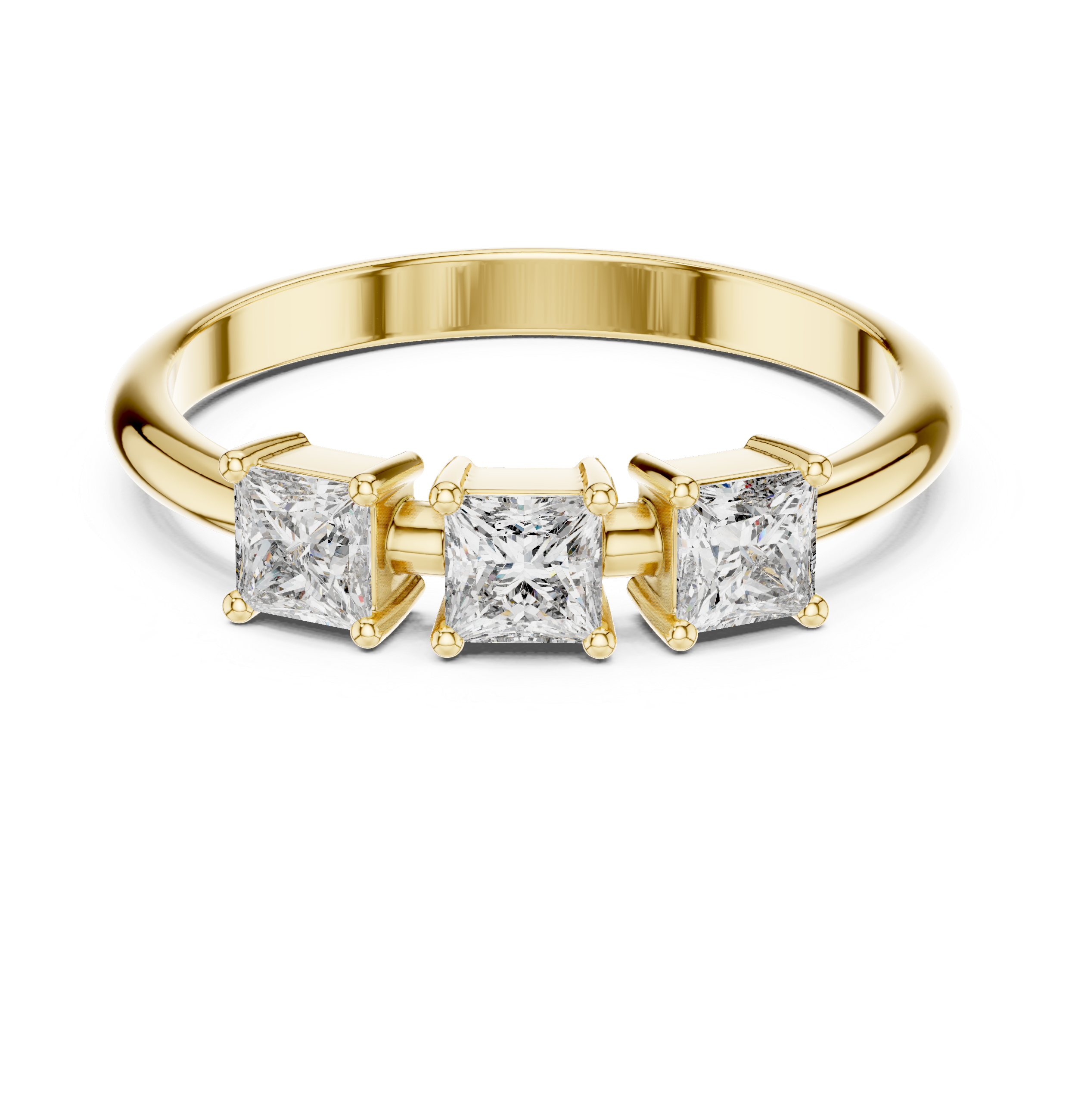 Unique Princess Cut Lab Diamond Trio Ring