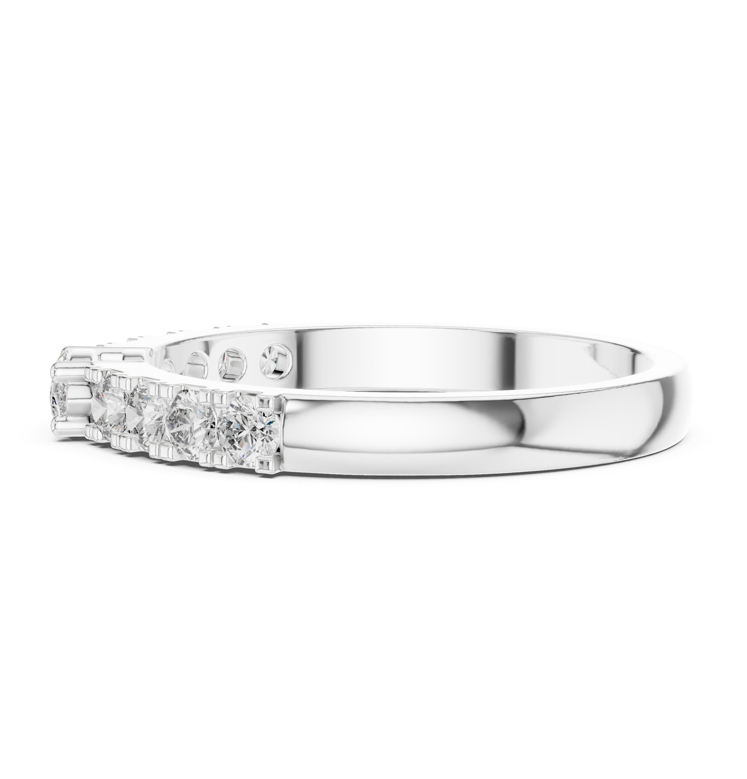 East West Marquise and Round Diamond Wedding Ring