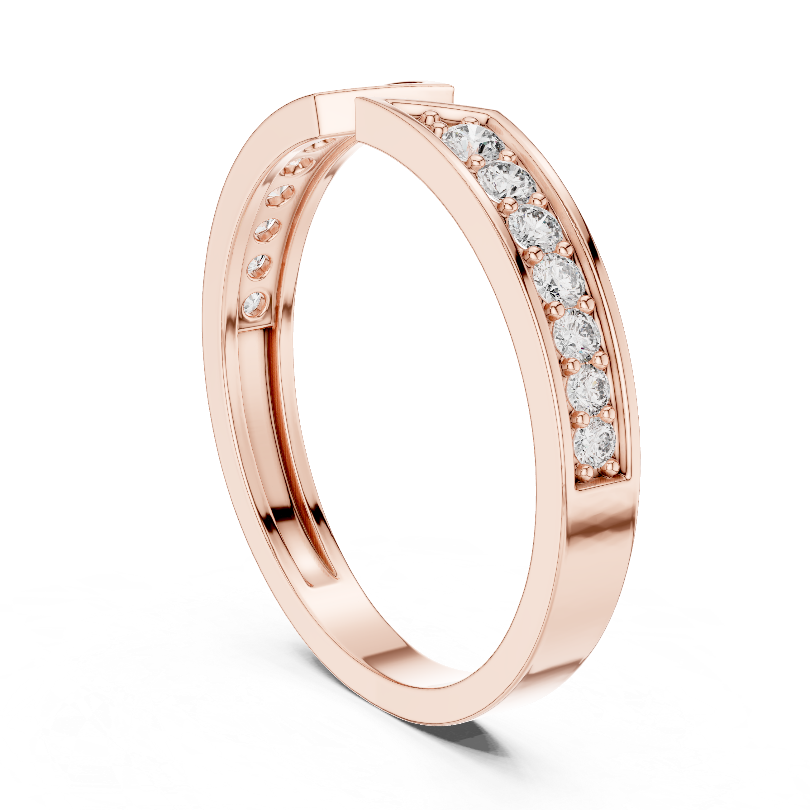 Open Gap Lab Grown Diamond Half Eternity Anniversary Band