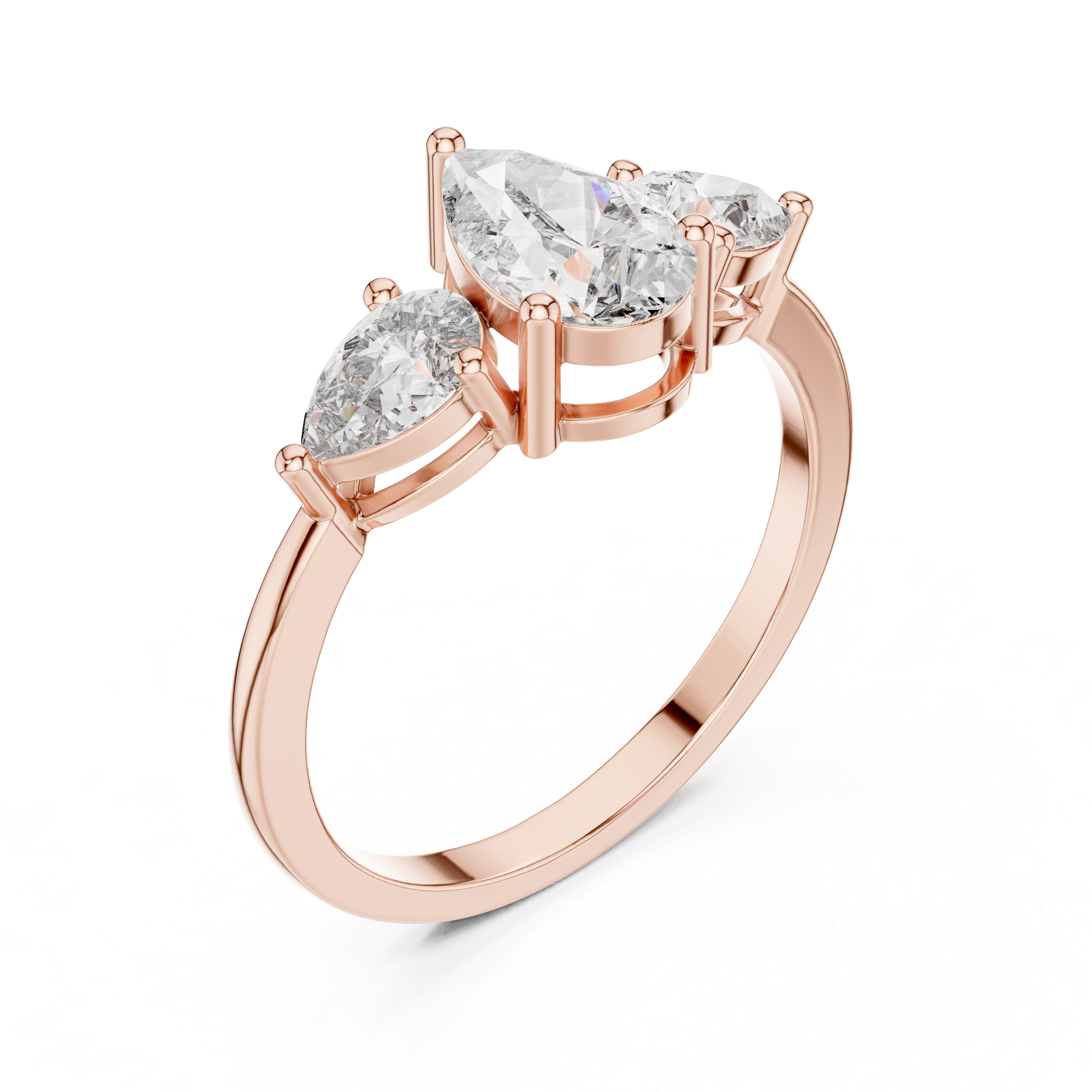 Trilogy Pear Shaped Lab Grown Ring