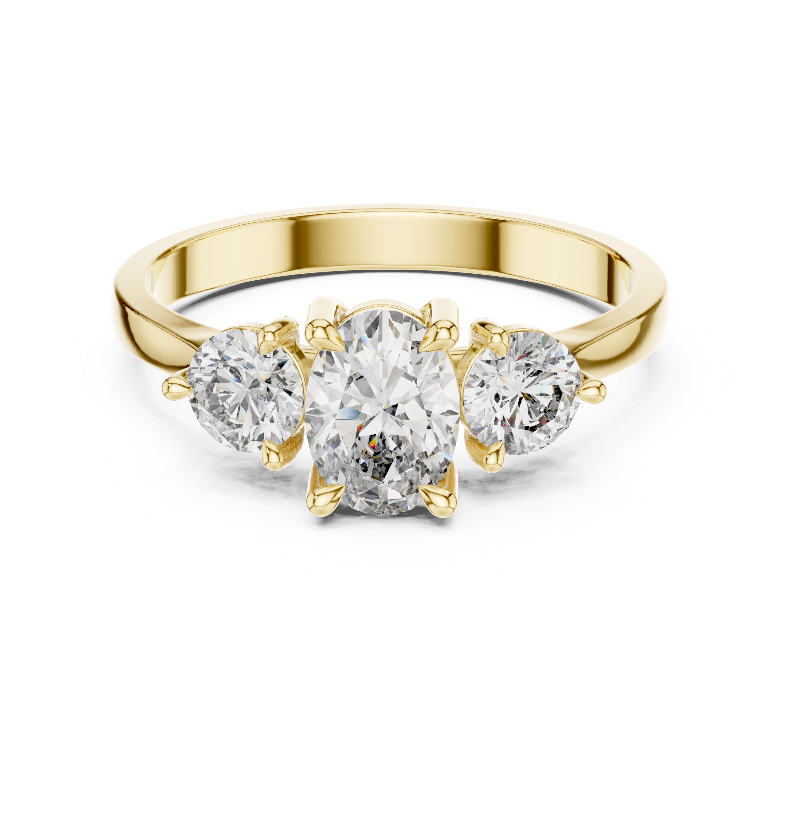 Trilogy Oval Diamond Ring With Round Side Accents