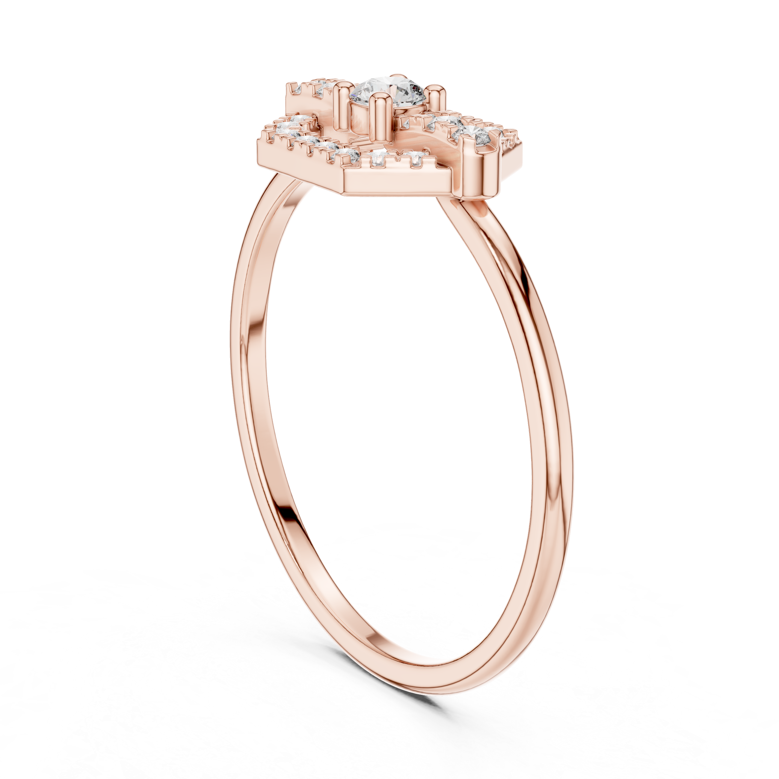 Round Brilliant Diamond Minimalist Promise Ring
