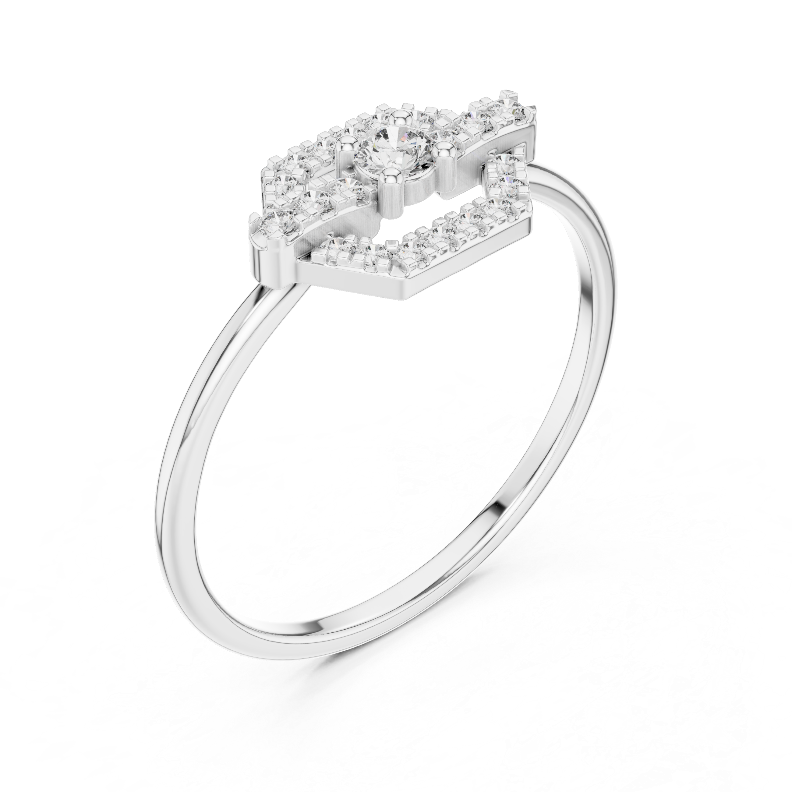 Round Brilliant Diamond Minimalist Promise Ring