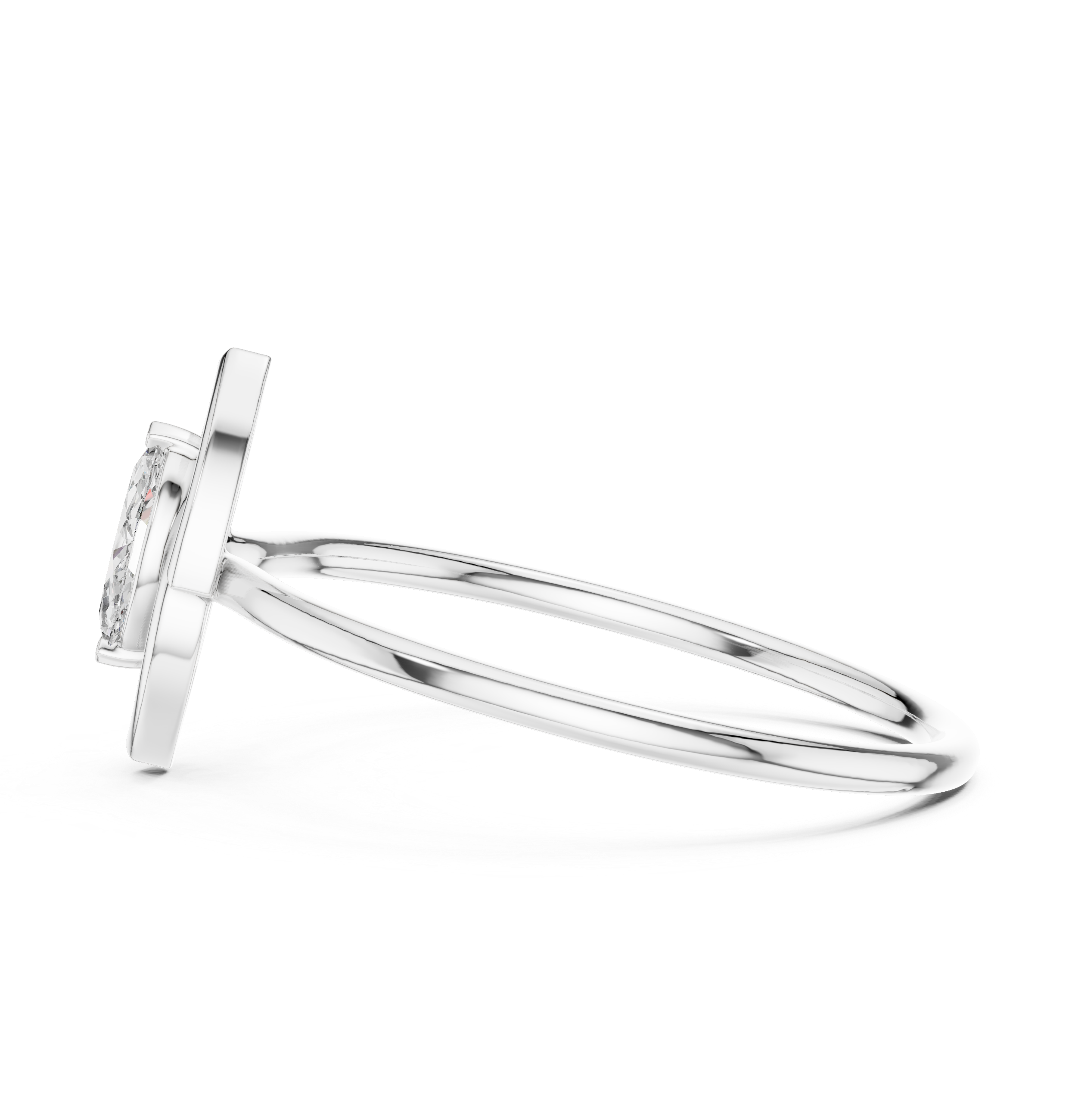 Marquise Cut Lab Diamond Solitaire Engagement Ring