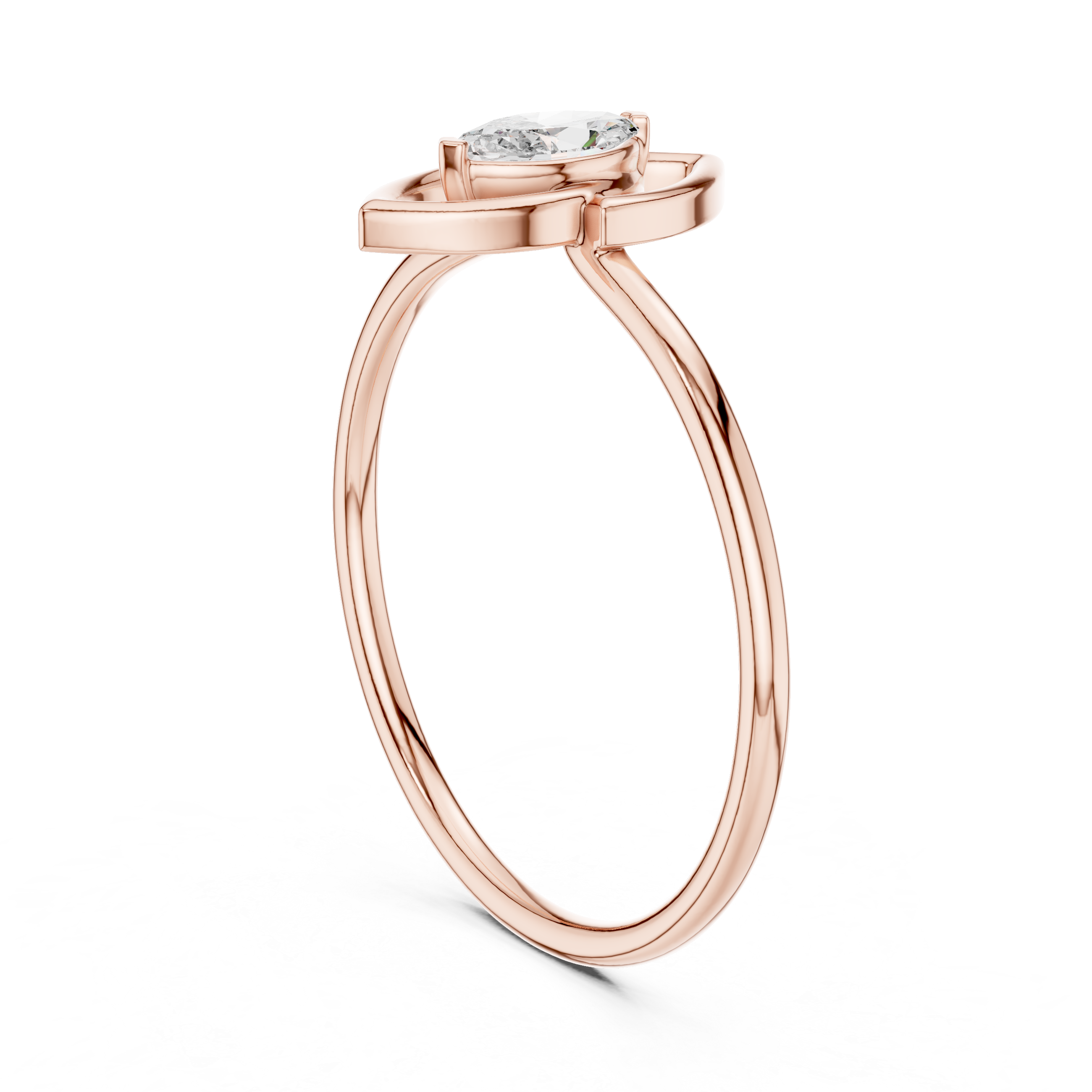 Marquise Cut Lab Diamond Solitaire Engagement Ring