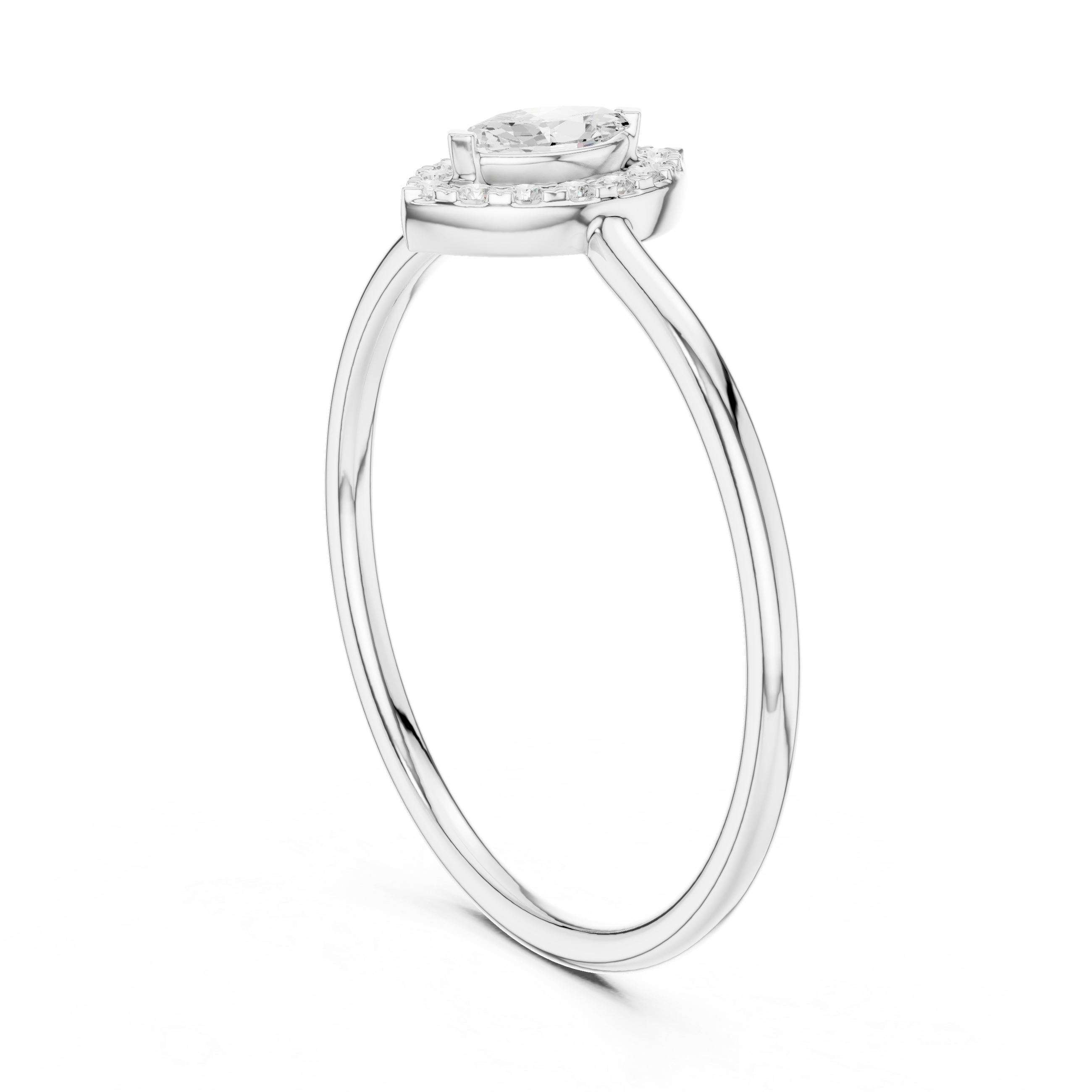 Elegant Marquise Cut Halo Promise Ring