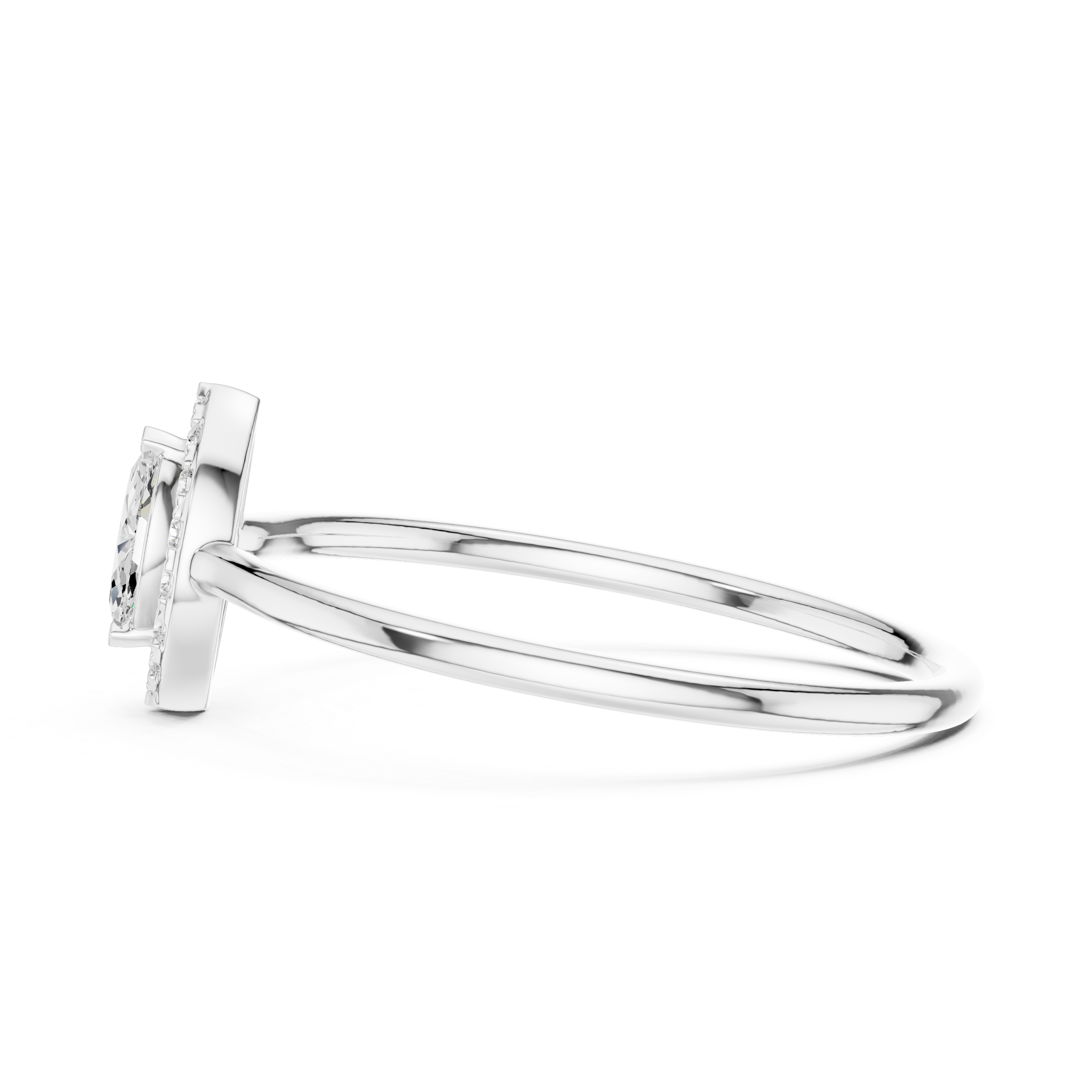 Elegant Marquise Cut Halo Promise Ring