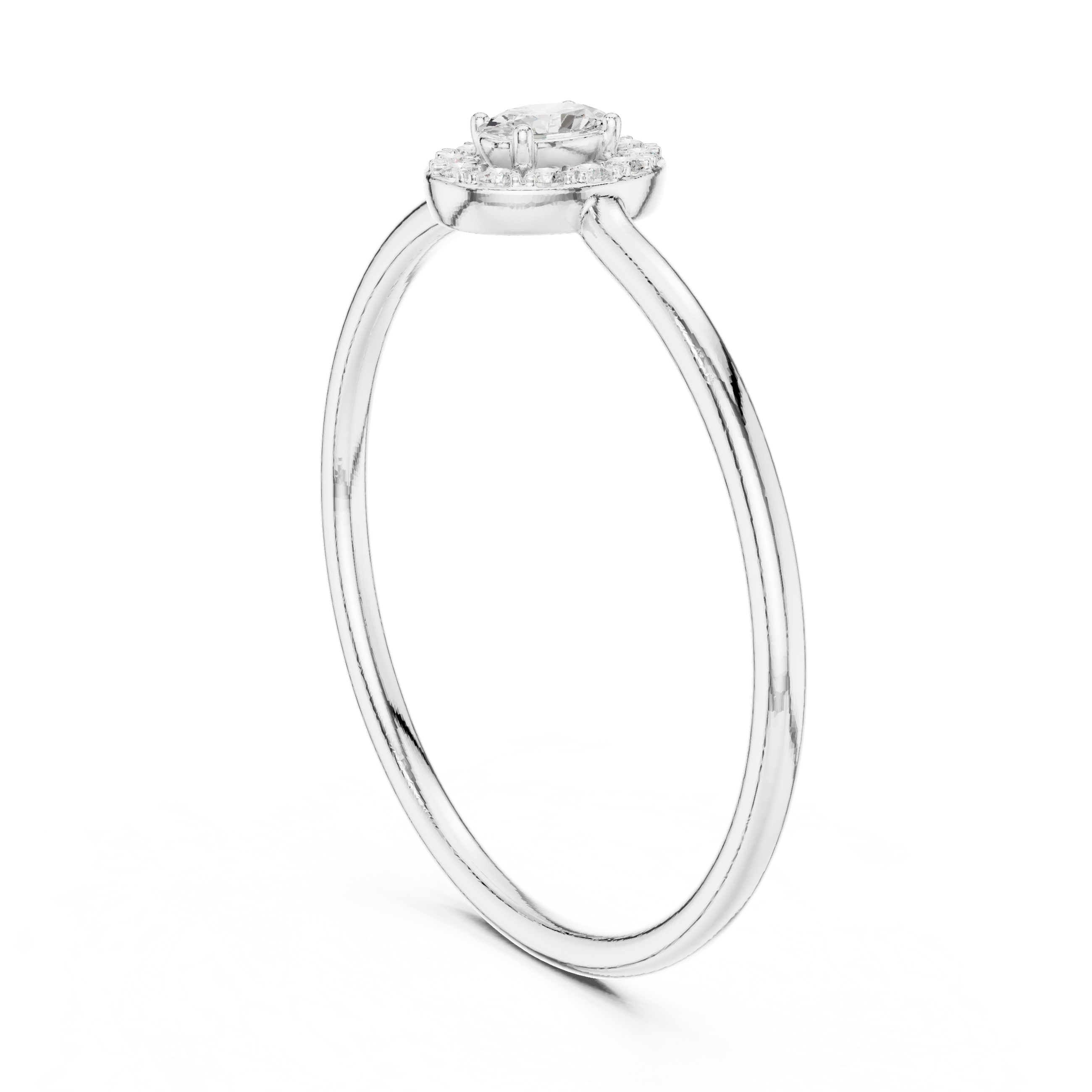 Elegant Oval Cut Halo Promise Ring
