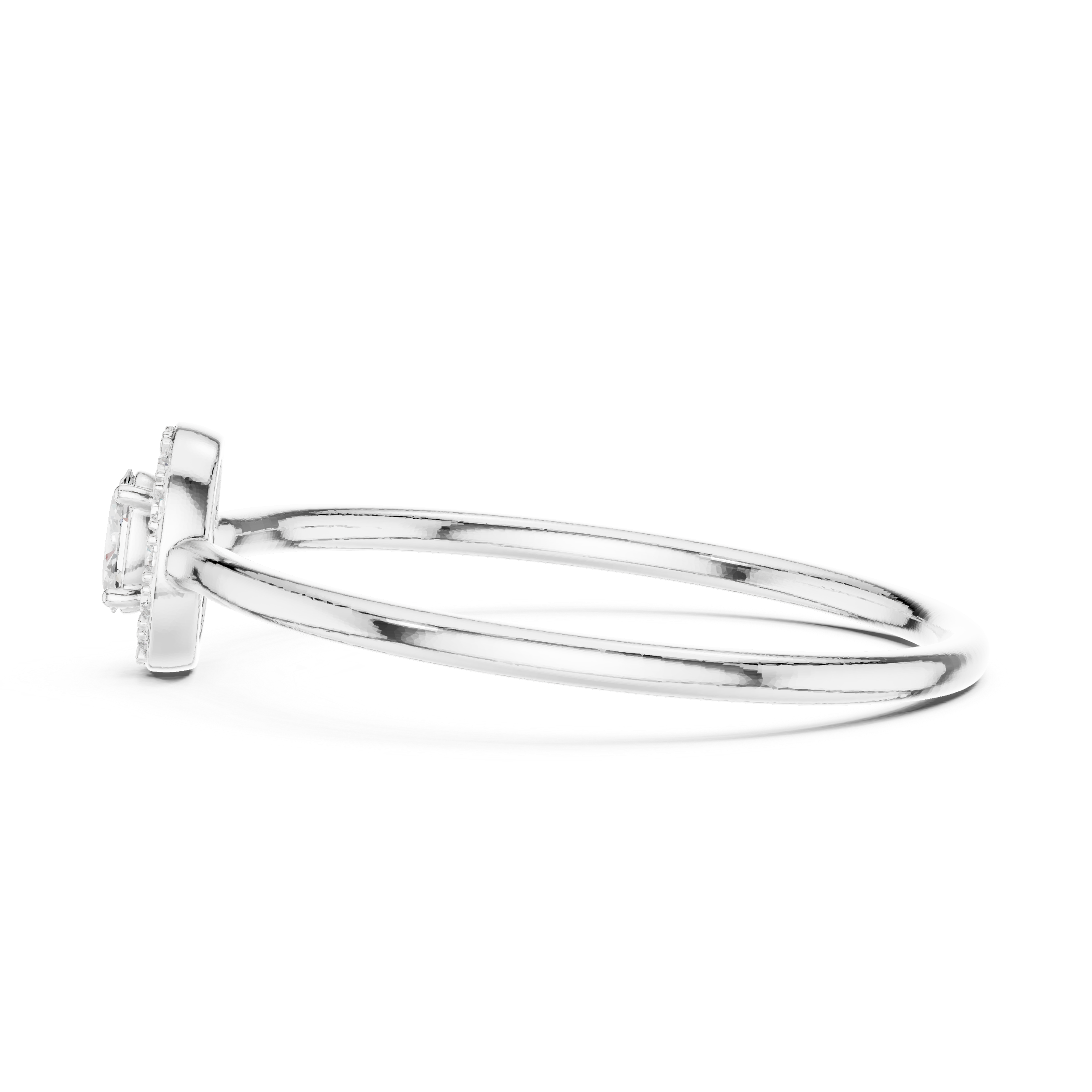 Elegant Oval Cut Halo Promise Ring