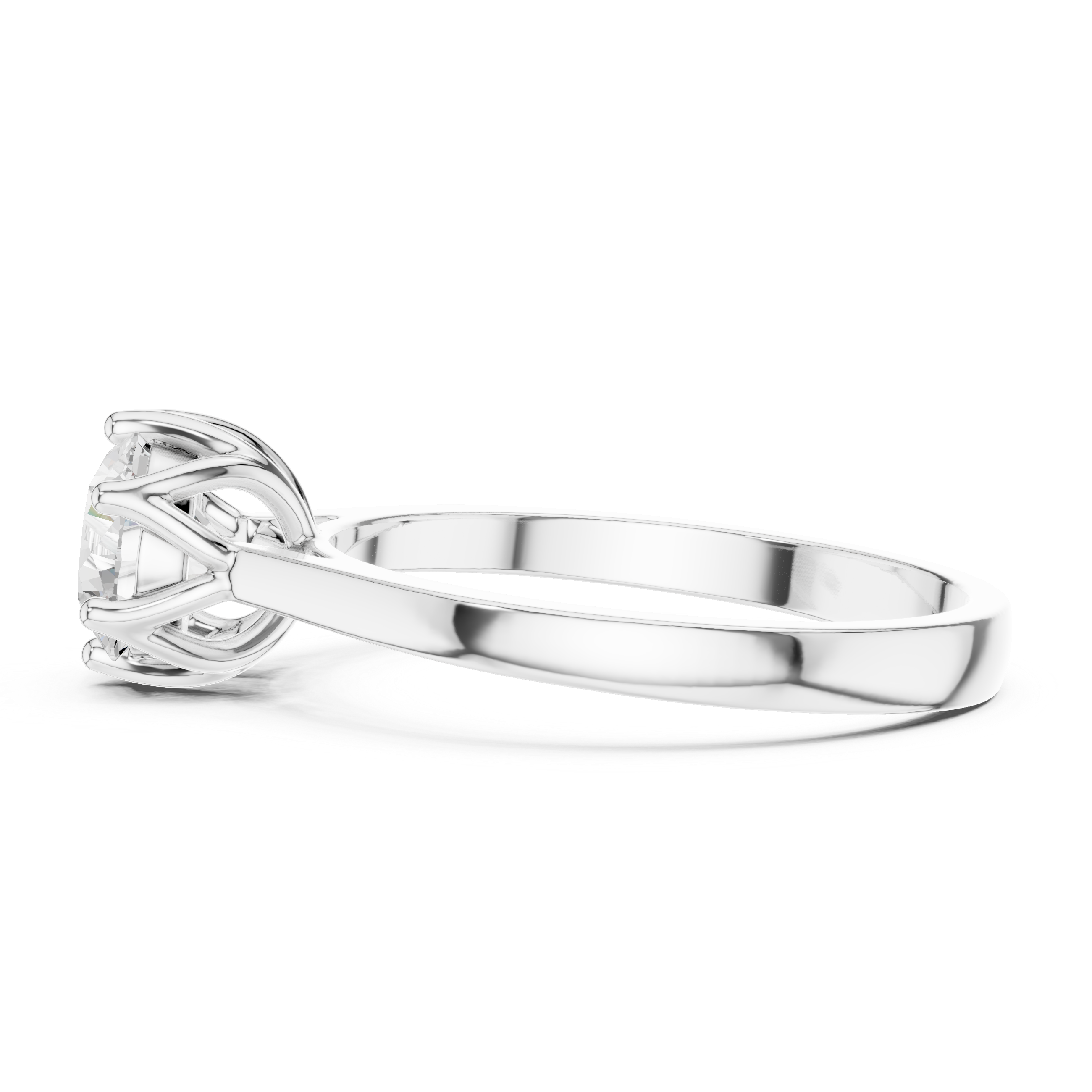6-Prong Petal Set Round Diamond Solitaire Ring