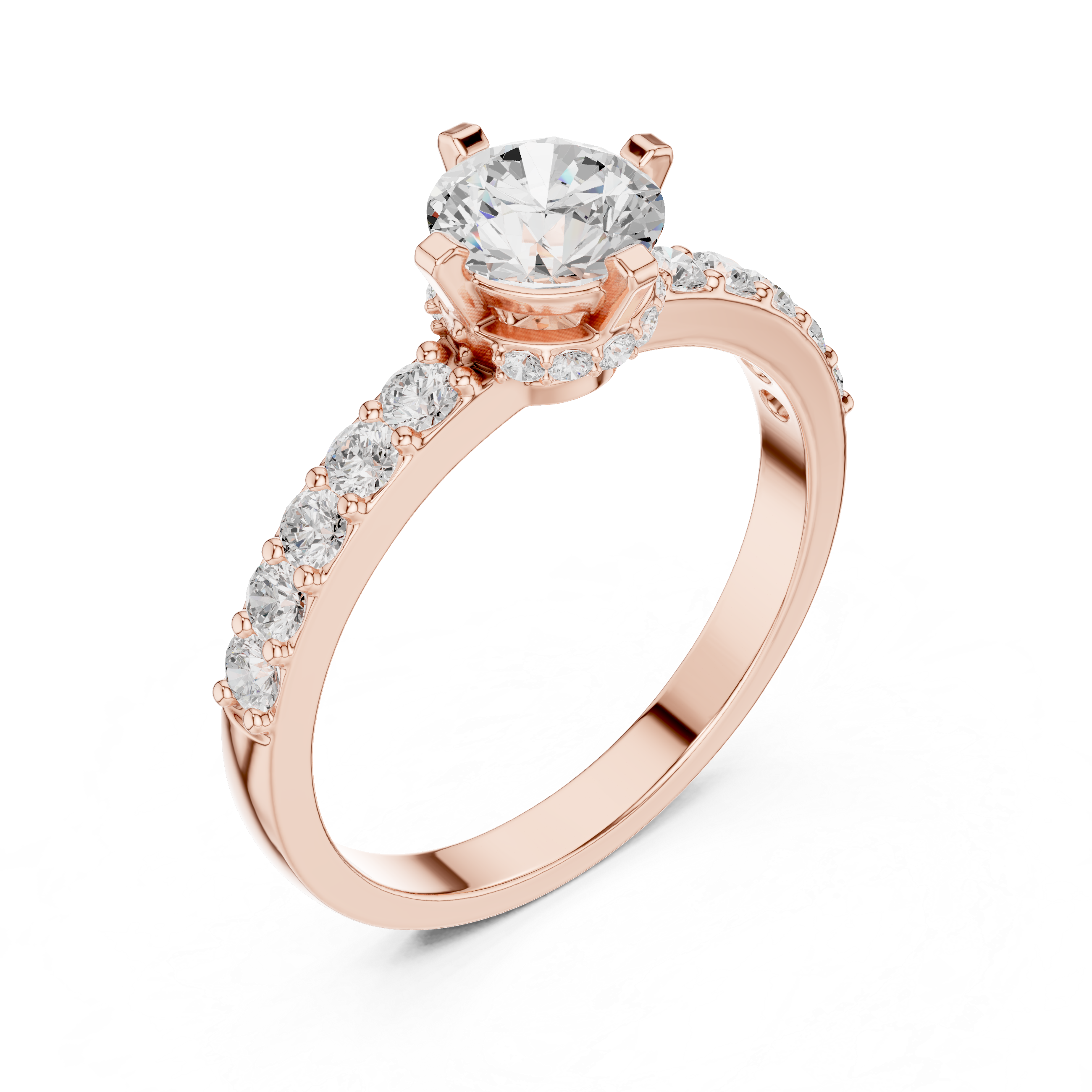 Hidden Halo Round Cut Diamond Ring