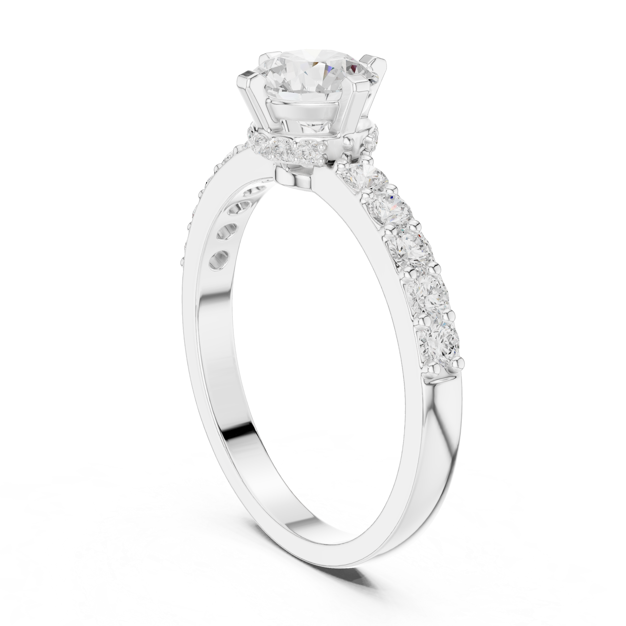 Hidden Halo Round Cut Diamond Ring
