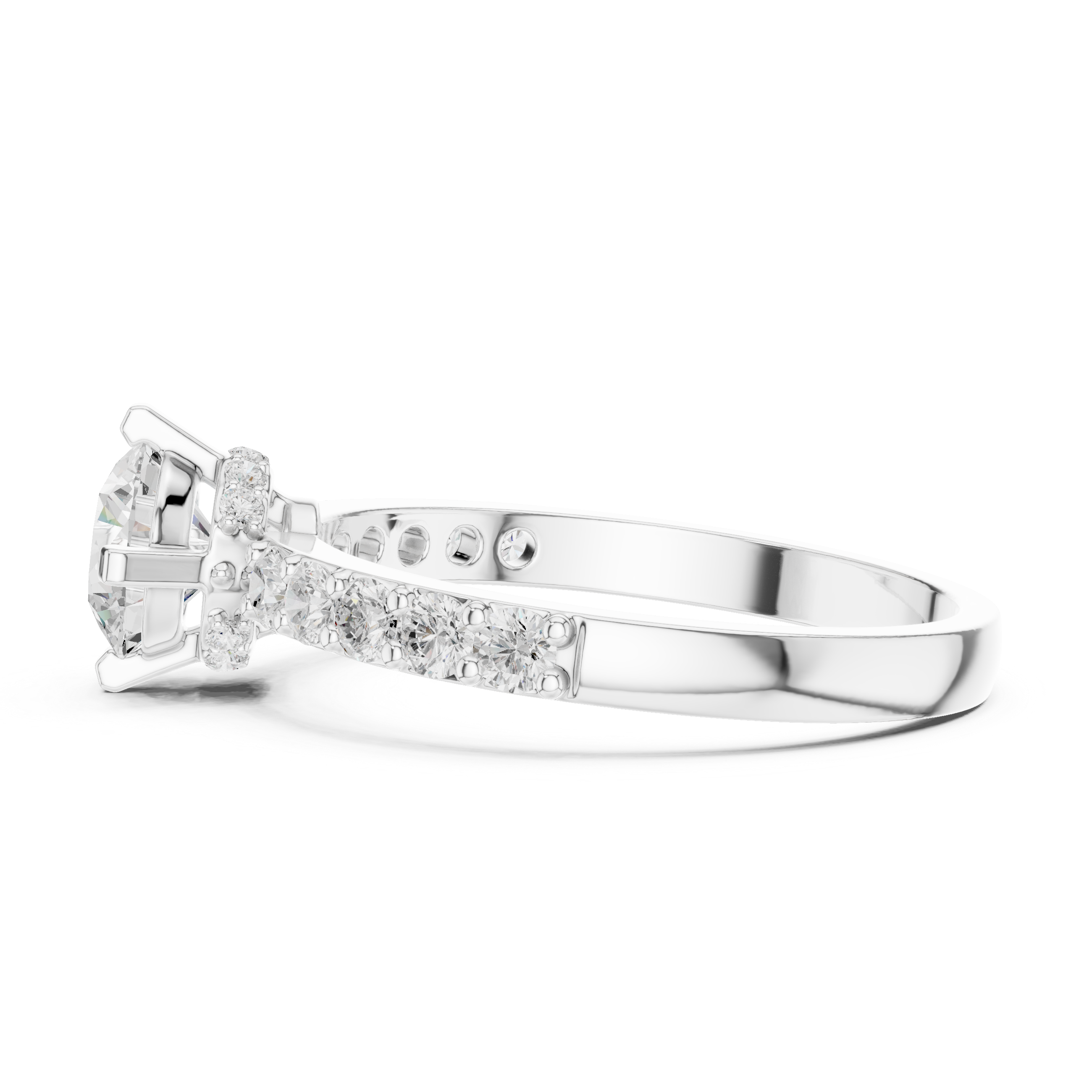 Hidden Halo Round Cut Diamond Ring