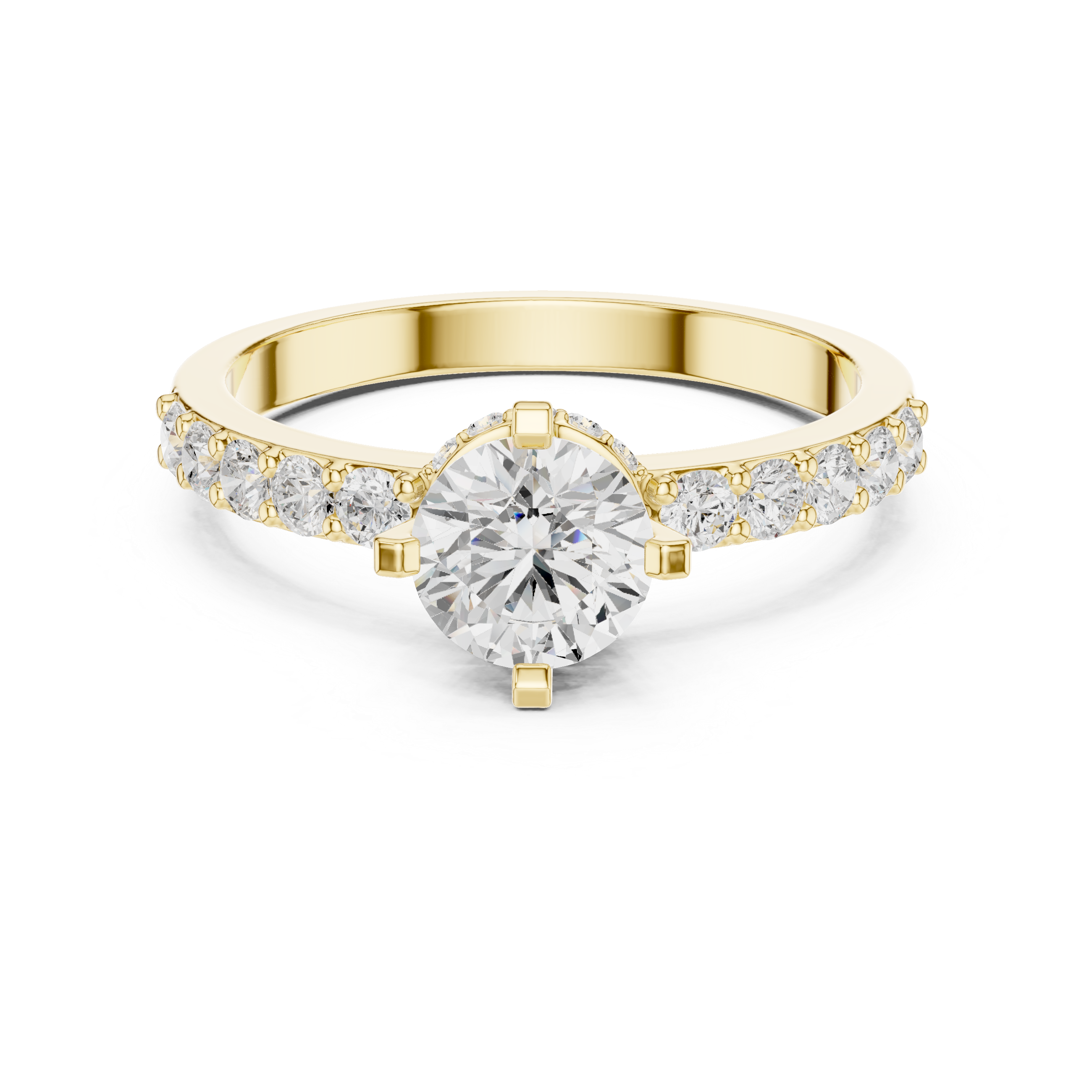 Hidden Halo Round Cut Diamond Ring