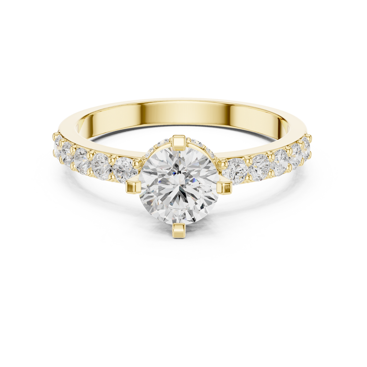 Hidden Halo Round Cut Diamond Ring