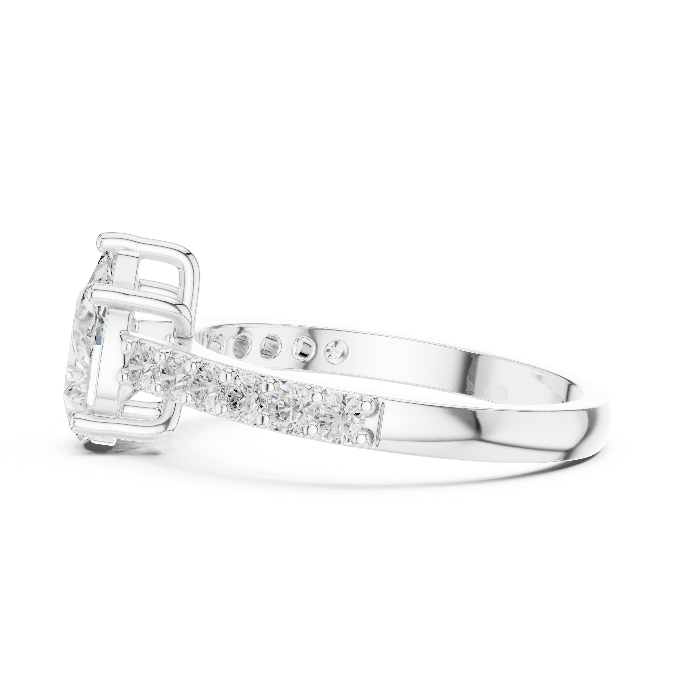 Pear Shaped Shared Prong Diamond Ring