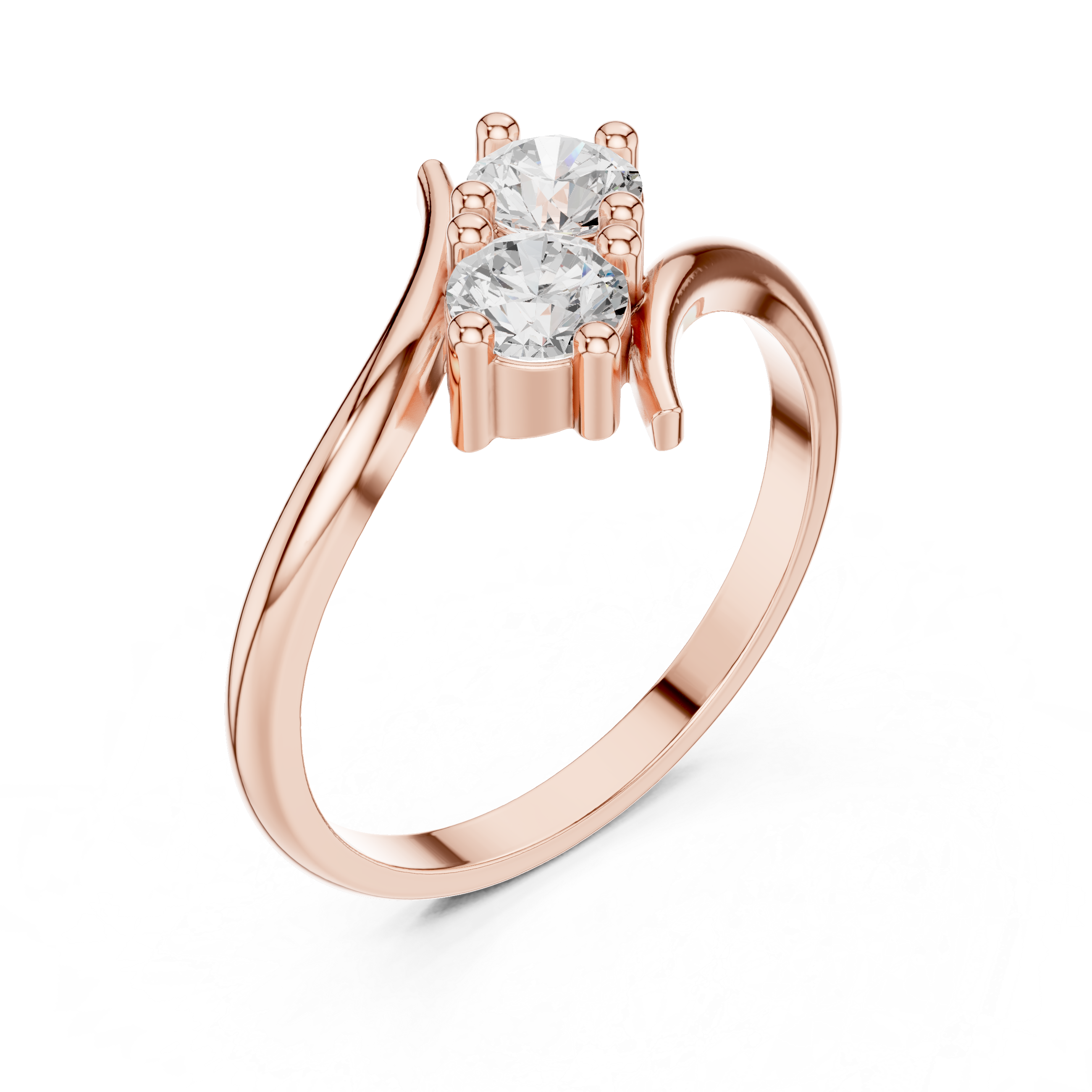 Toi Et Moi Round Diamond Bypass Ring