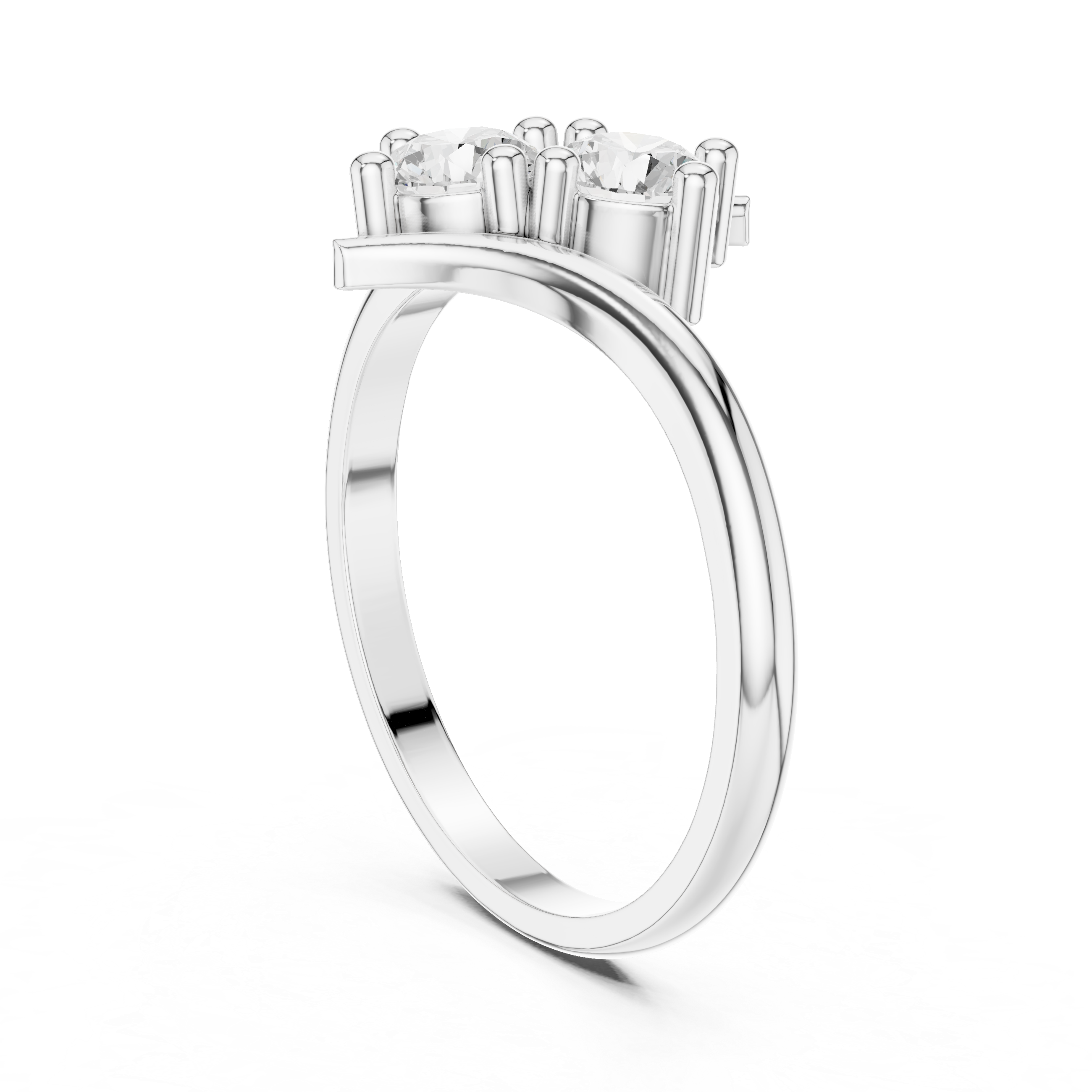 Toi Et Moi Round Diamond Bypass Ring