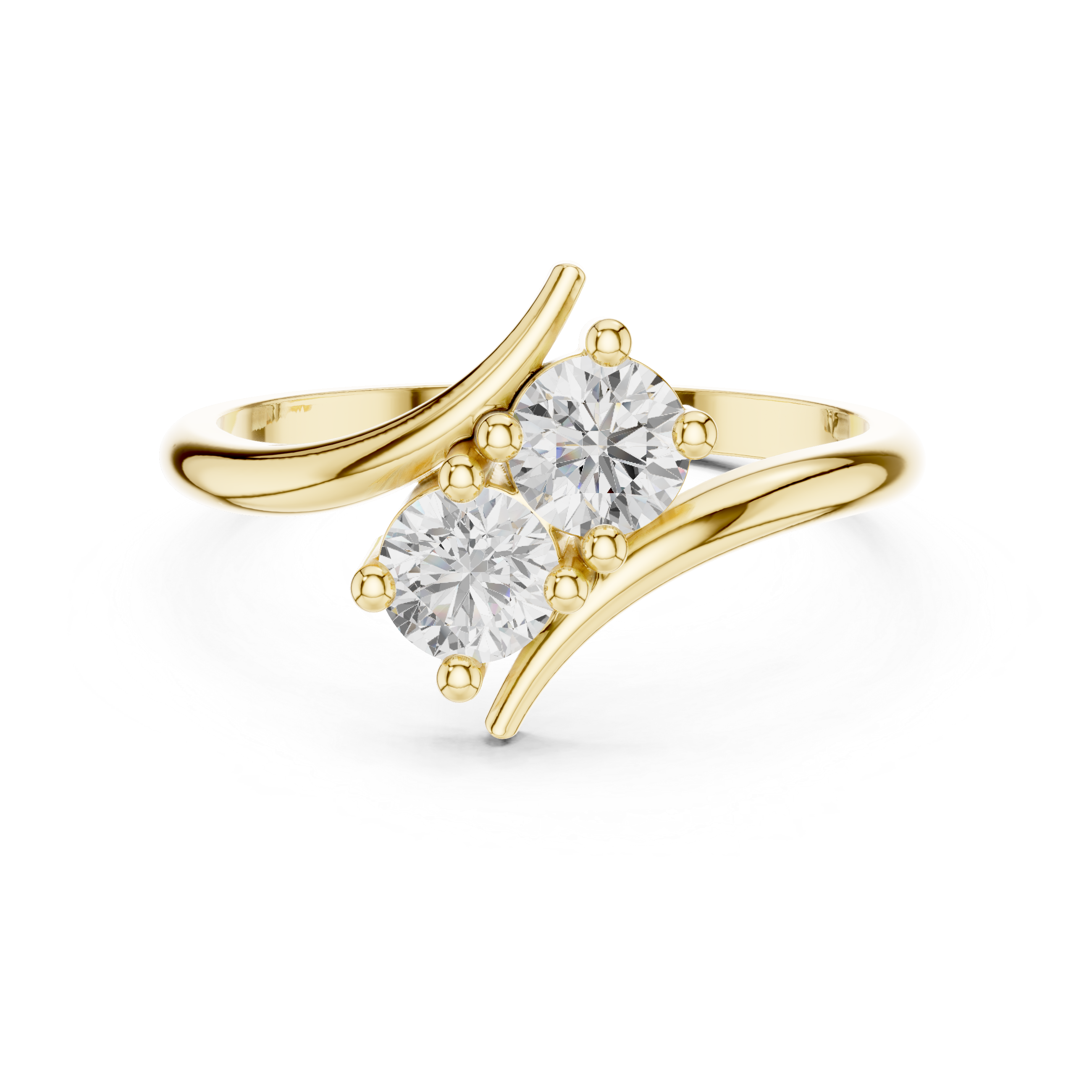 Toi Et Moi Round Diamond Bypass Ring