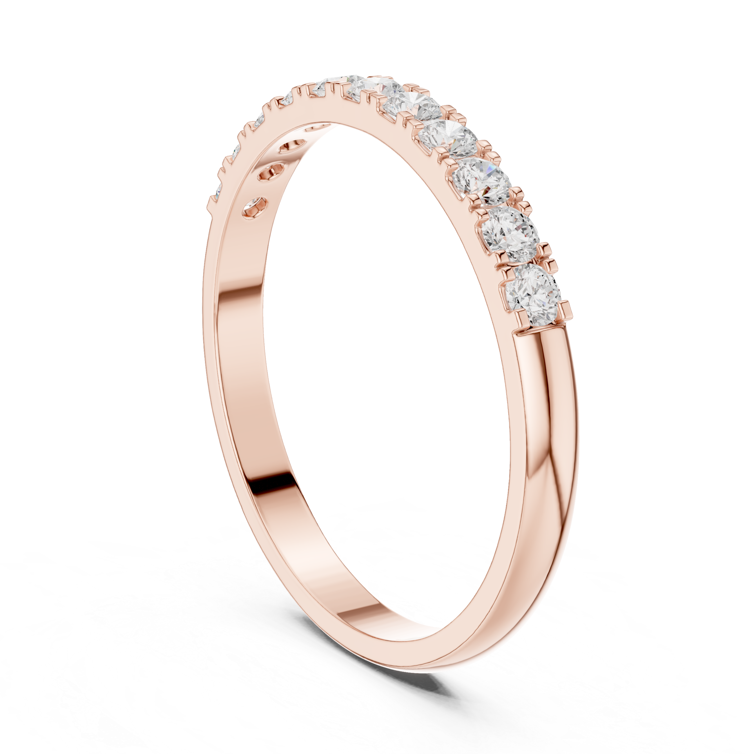 Half Eternity Round Brilliant Diamond Wedding Band