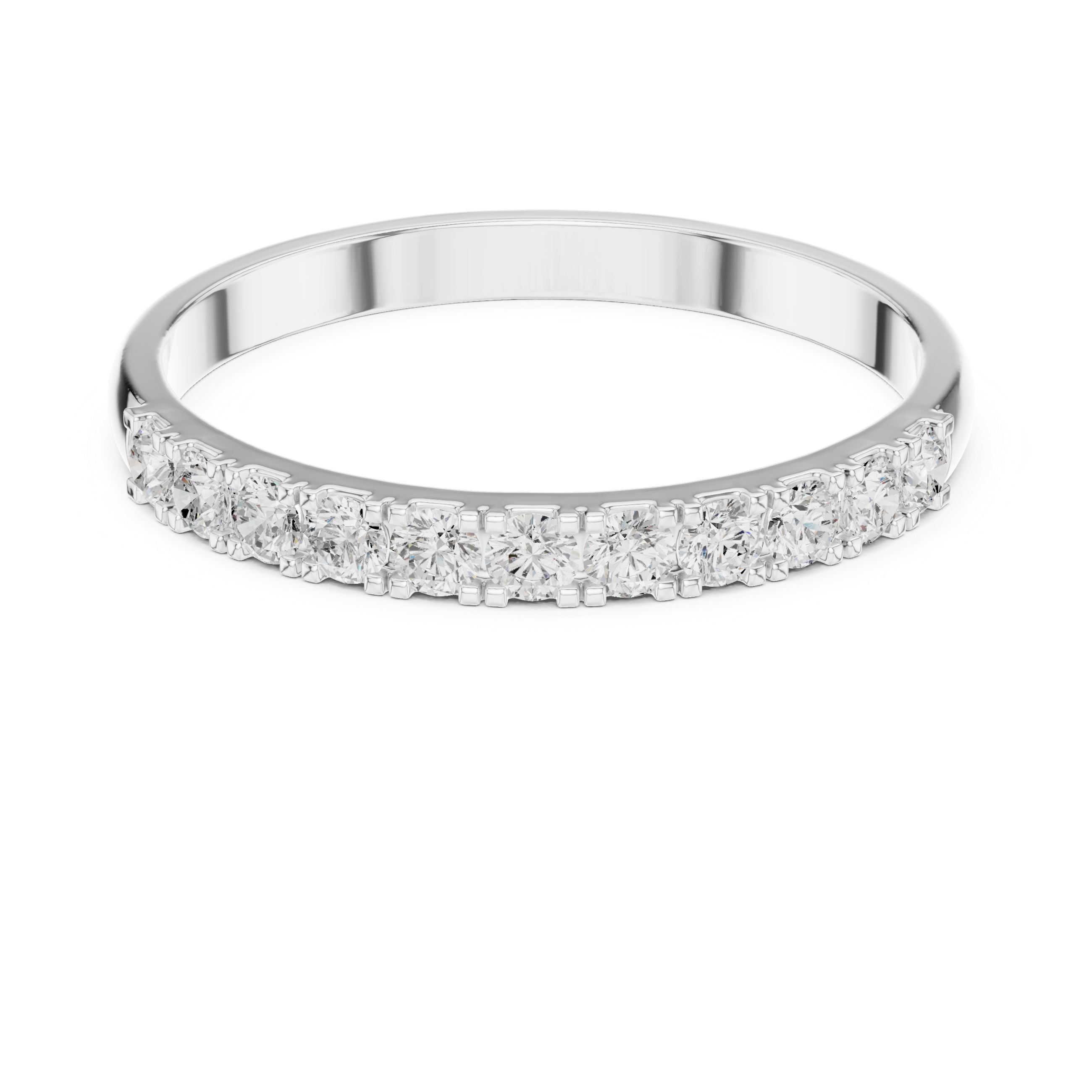Half Eternity Round Brilliant Diamond Wedding Band