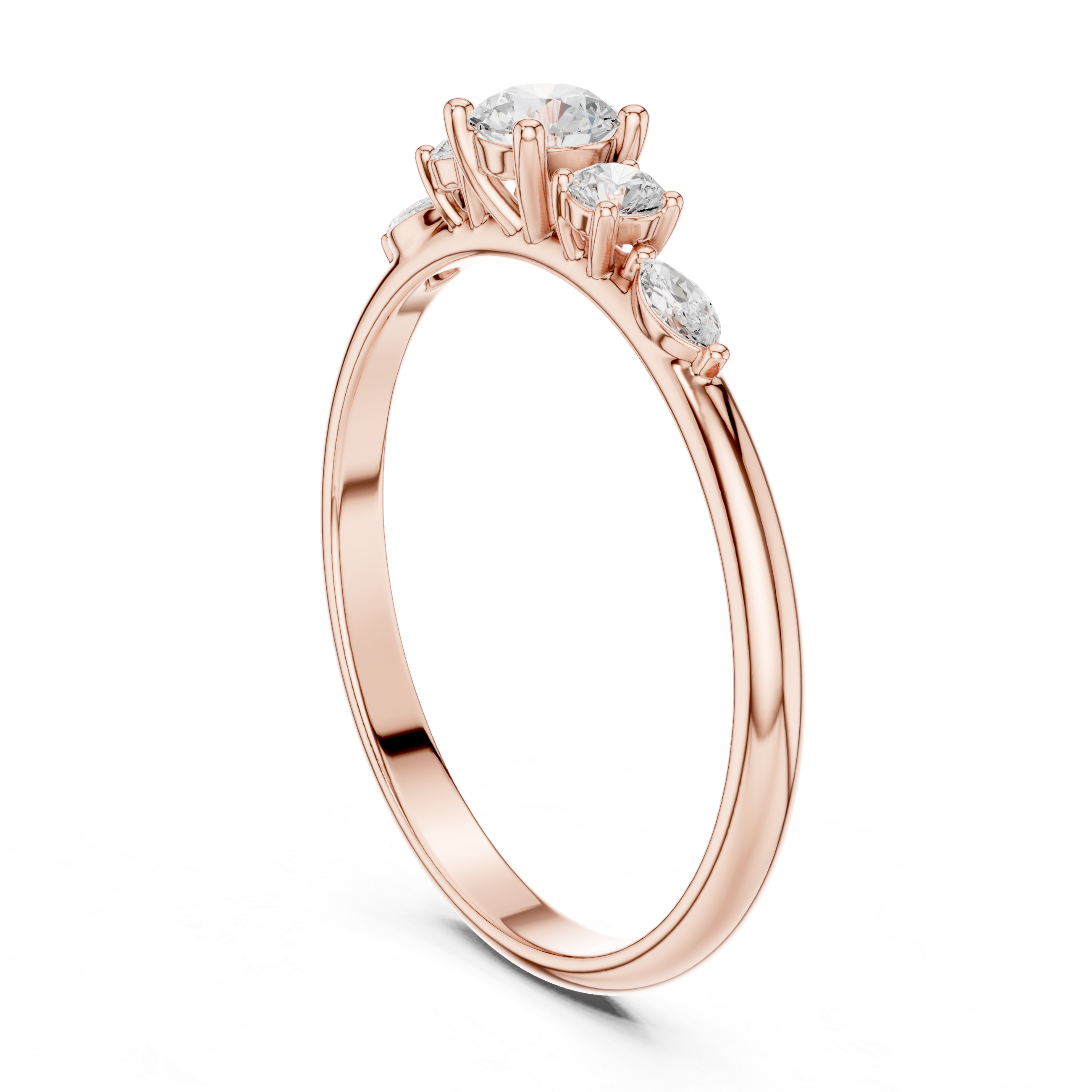 Five Stone Round Diamond Engagement Ring