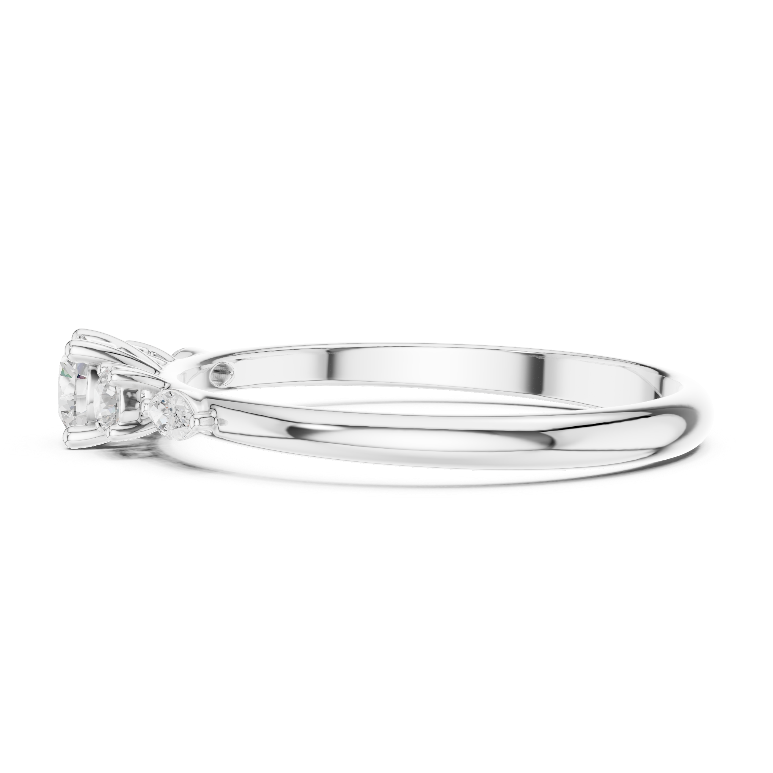 Five Stone Round Diamond Engagement Ring
