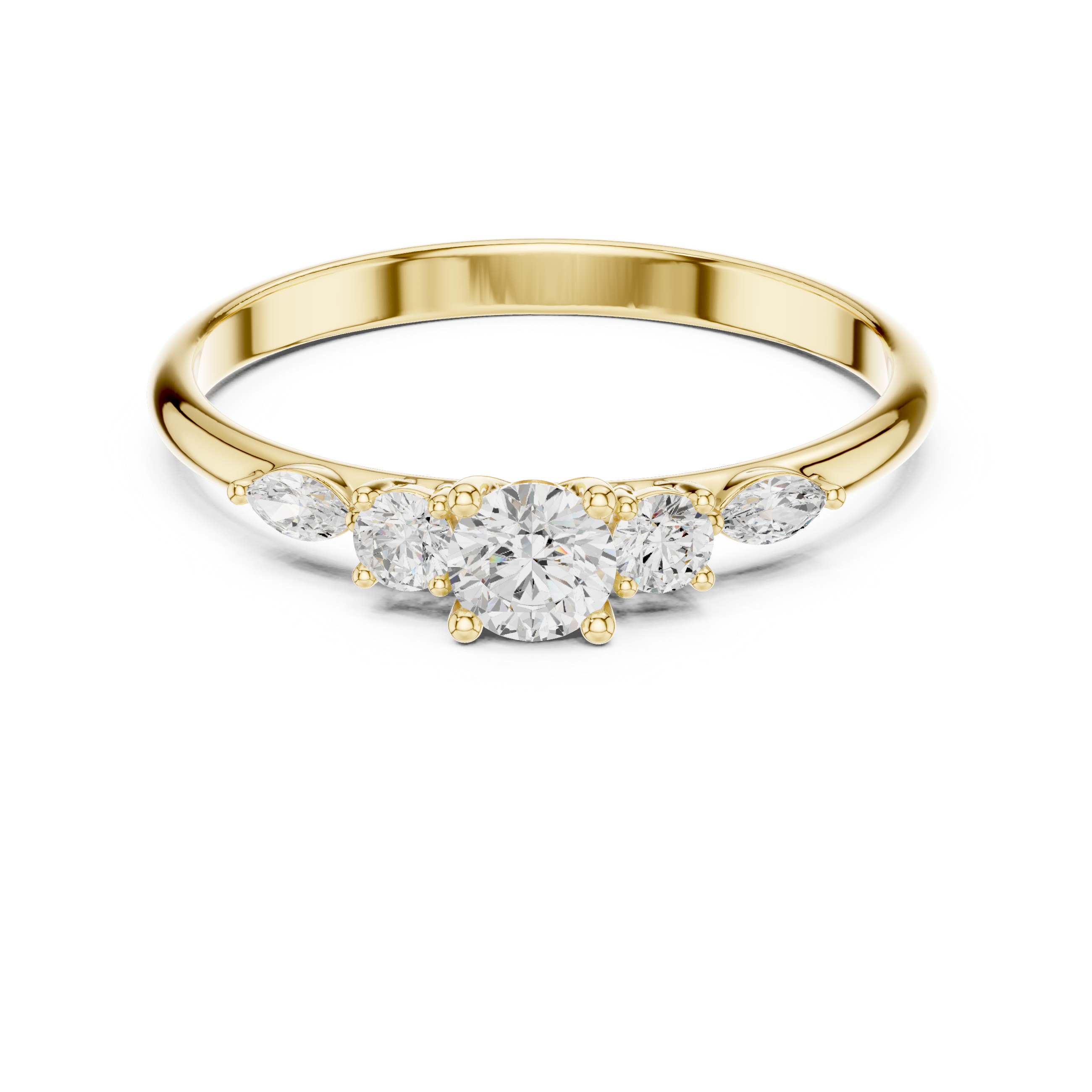 Five Stone Round Diamond Engagement Ring