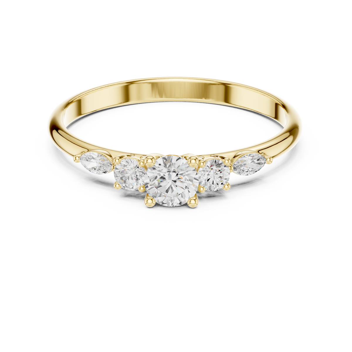 Five Stone Round Diamond Engagement Ring
