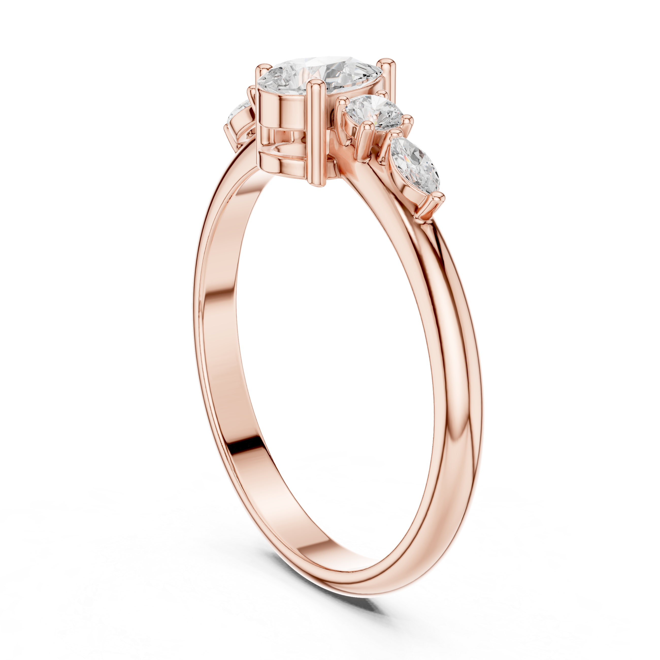 Five Stone Pear Diamond Engagement Ring