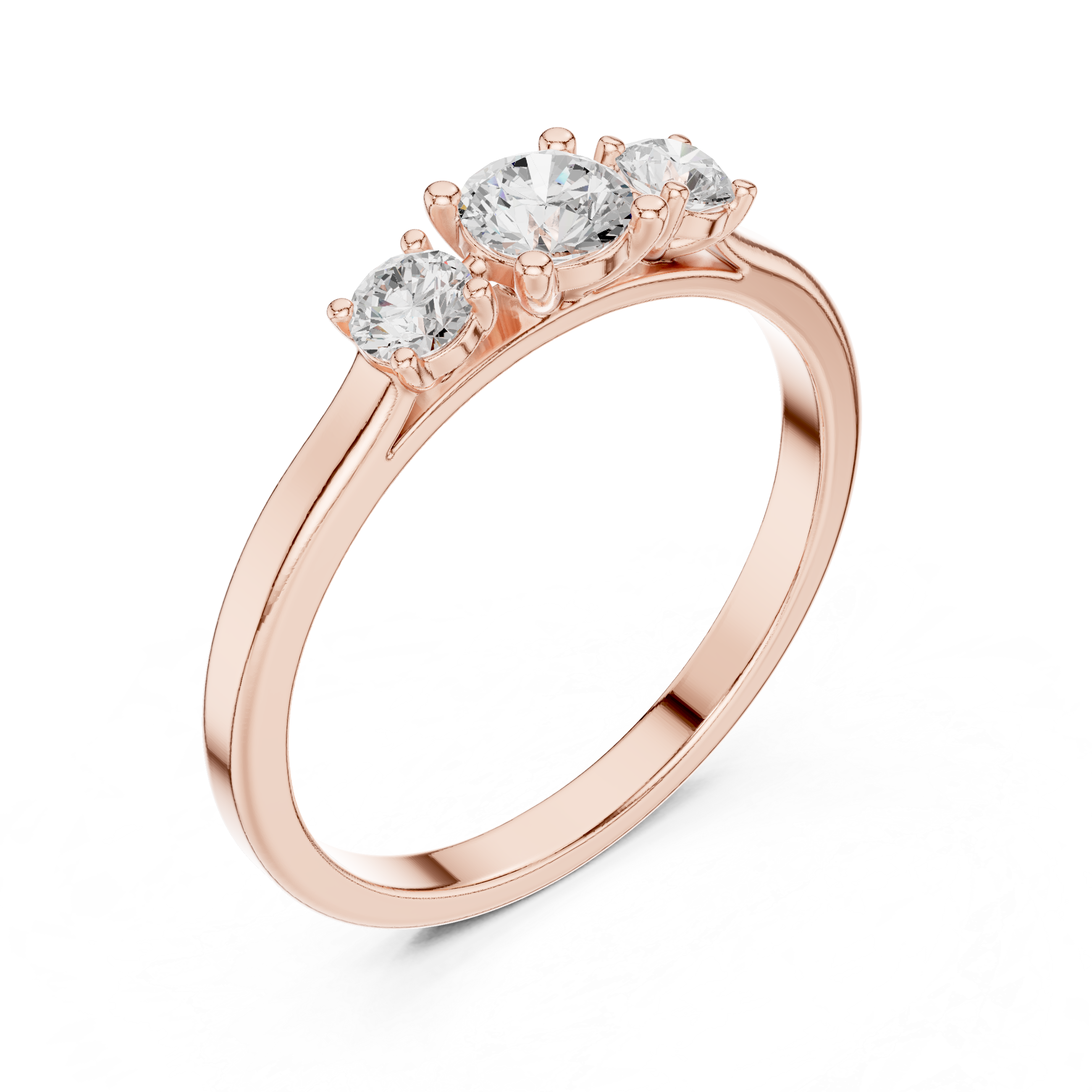 Classic Round Brilliant Three-Stone Ring