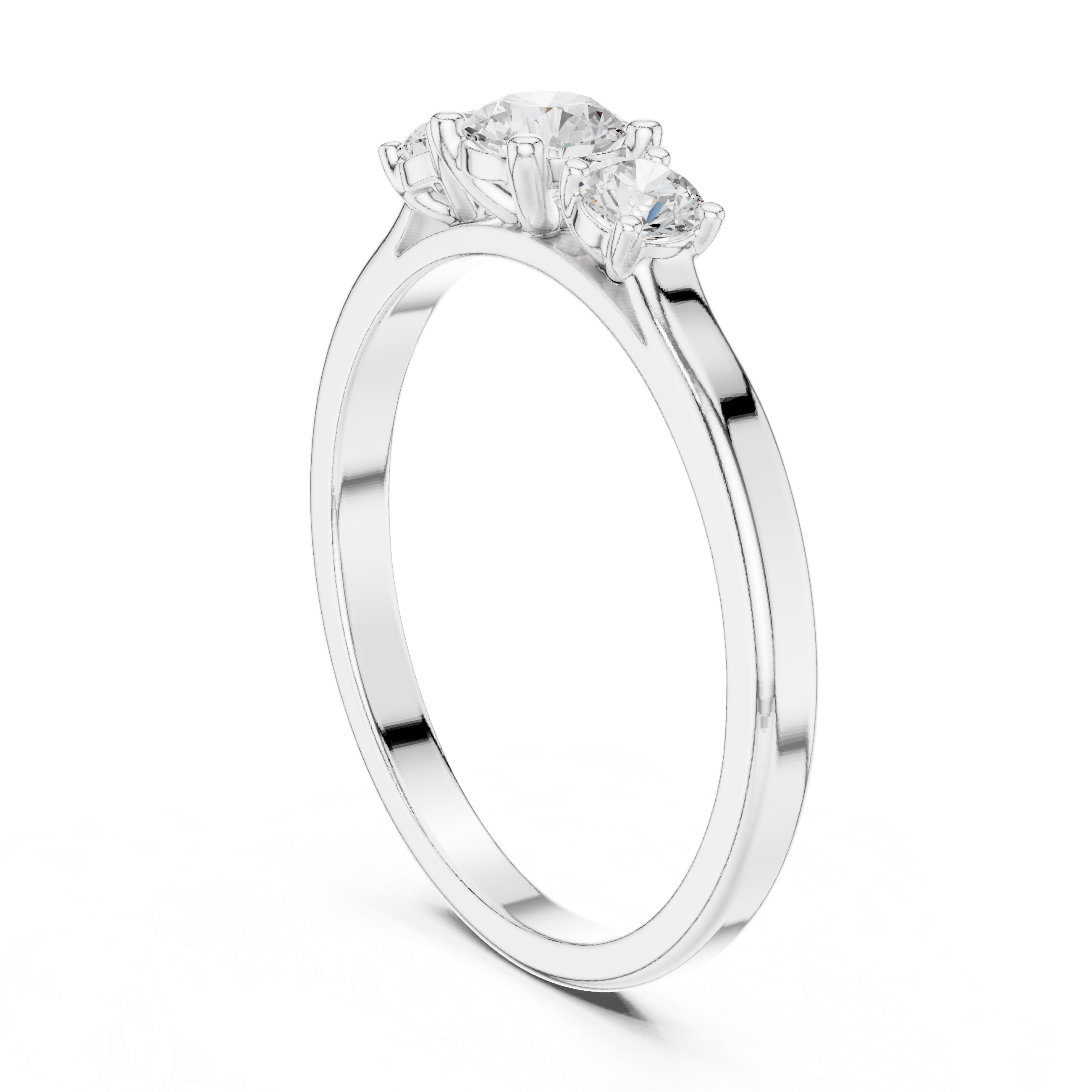 Classic Round Brilliant Three-Stone Ring