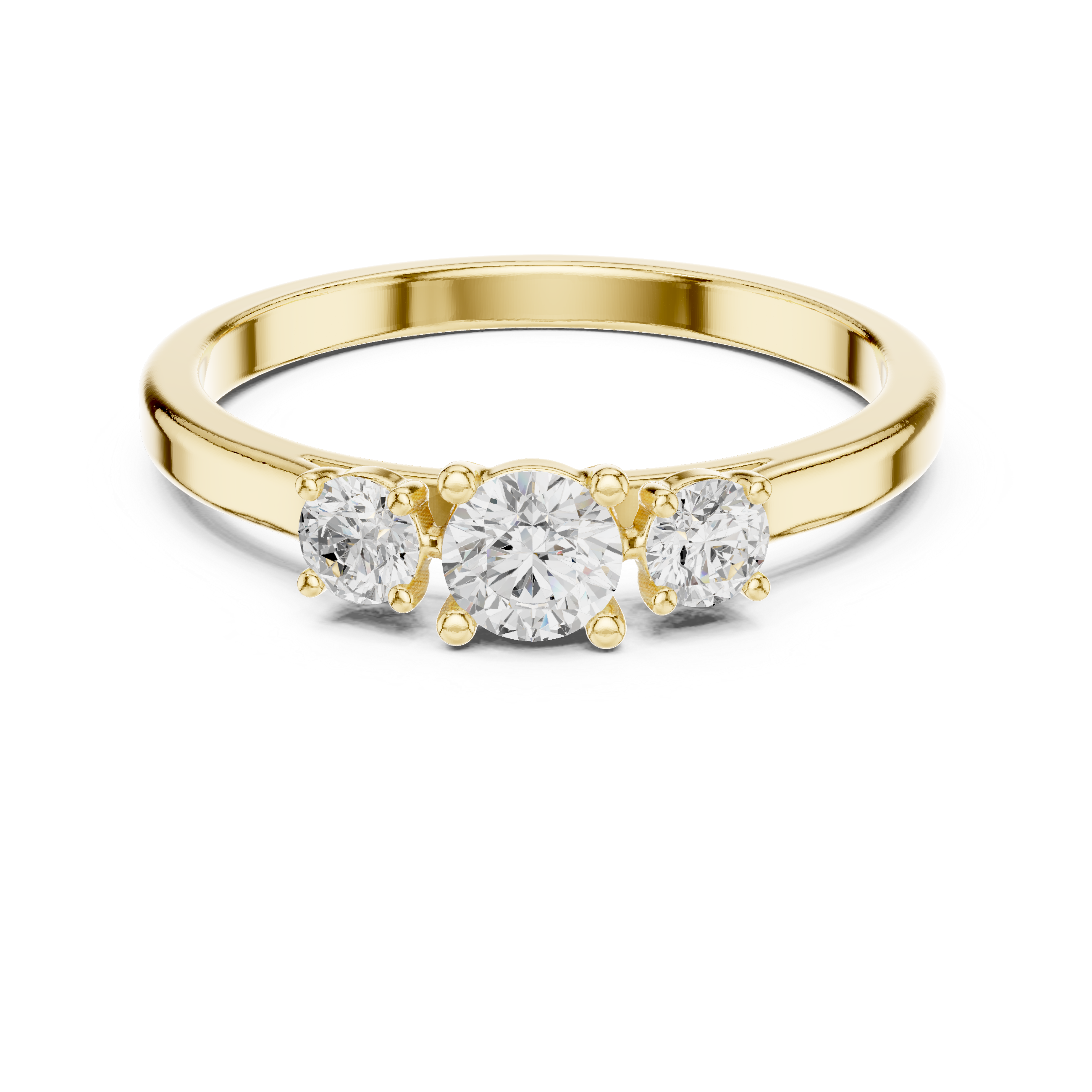Classic Round Brilliant Three-Stone Ring
