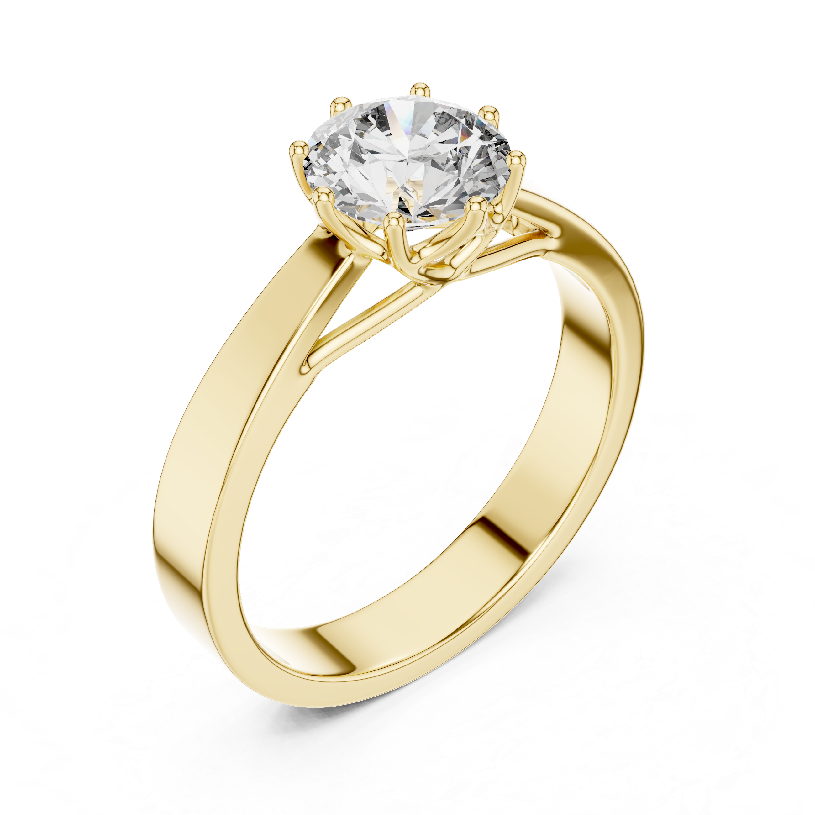 Classic 8 Prong Solitaire Diamond Engagement Ring