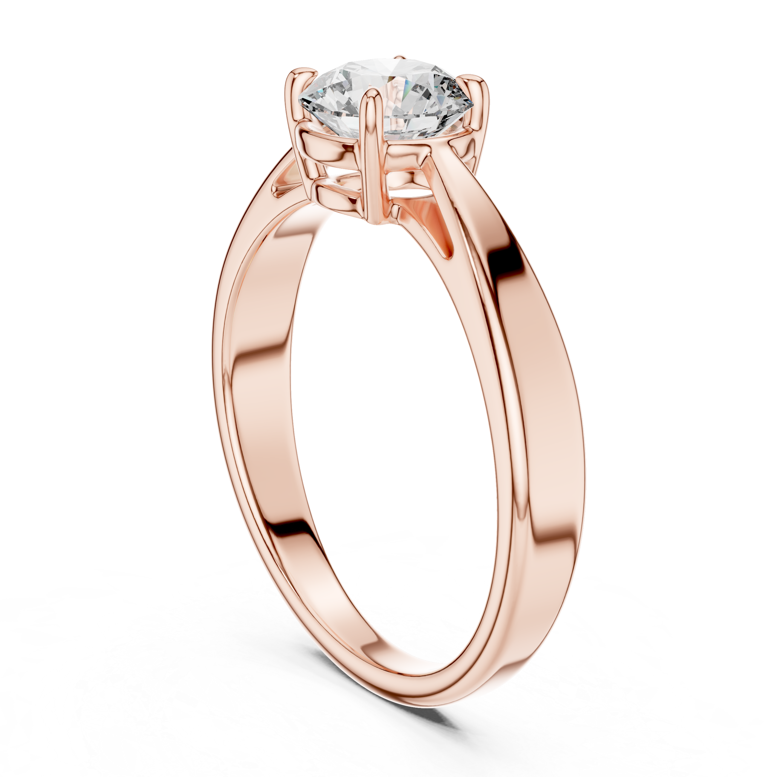 Claw Prong Round Solitaire Diamond Wedding Ring