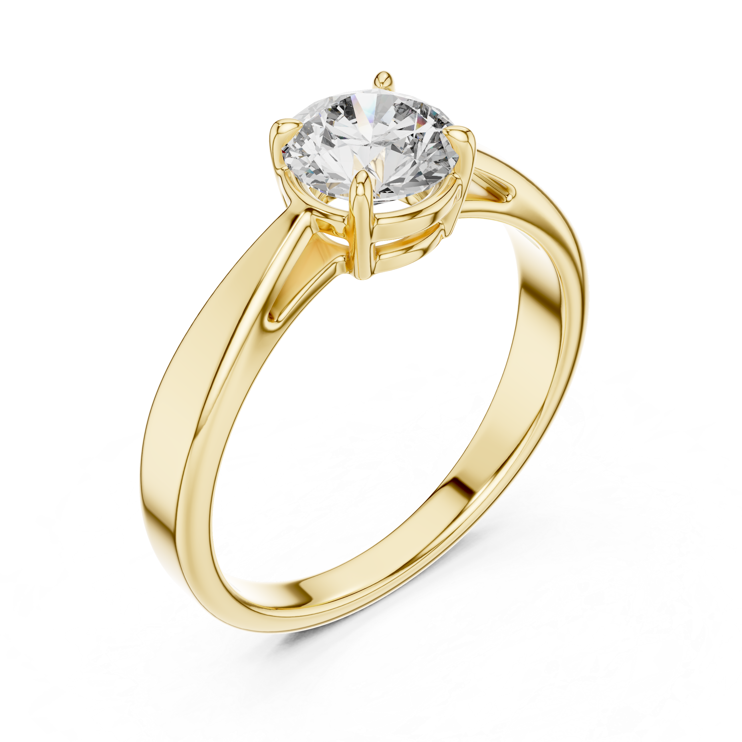 Claw Prong Round Solitaire Diamond Wedding Ring