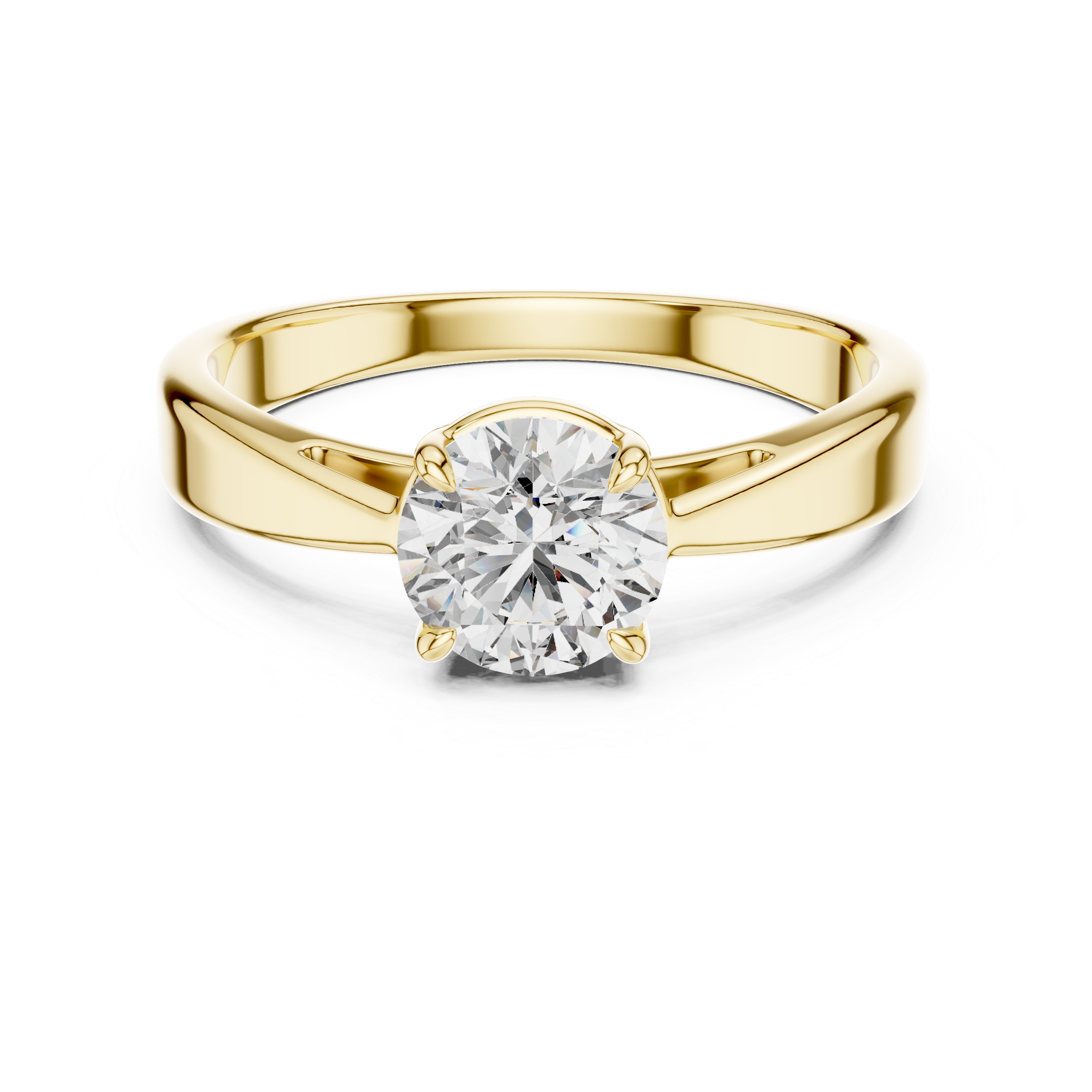 Claw Prong Round Solitaire Diamond Wedding Ring