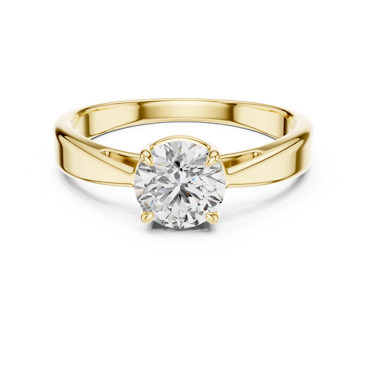 Claw Prong Round Solitaire Diamond Wedding Ring