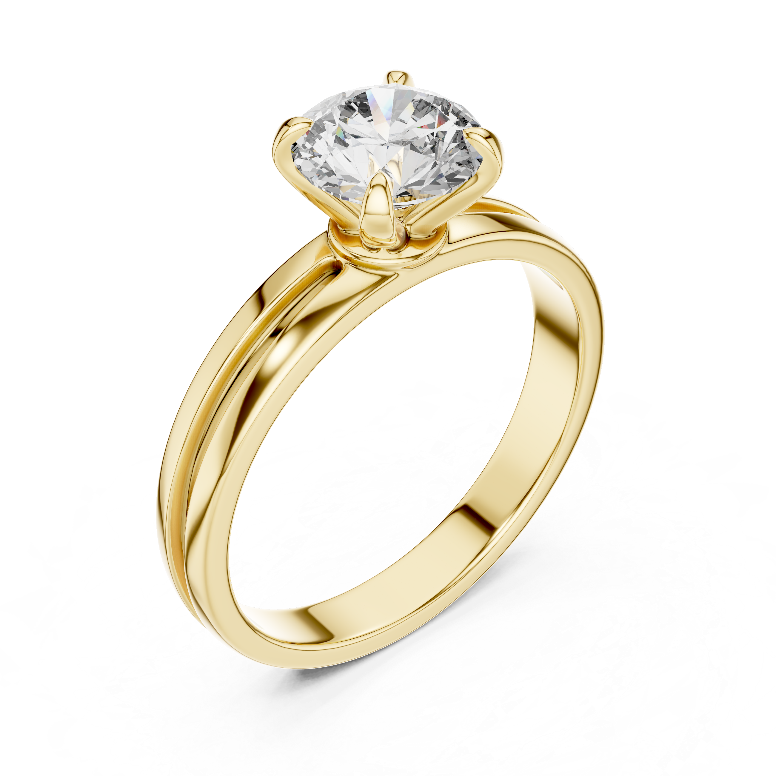 Round Solitaire Lab Grown Diamond Engagement Ring