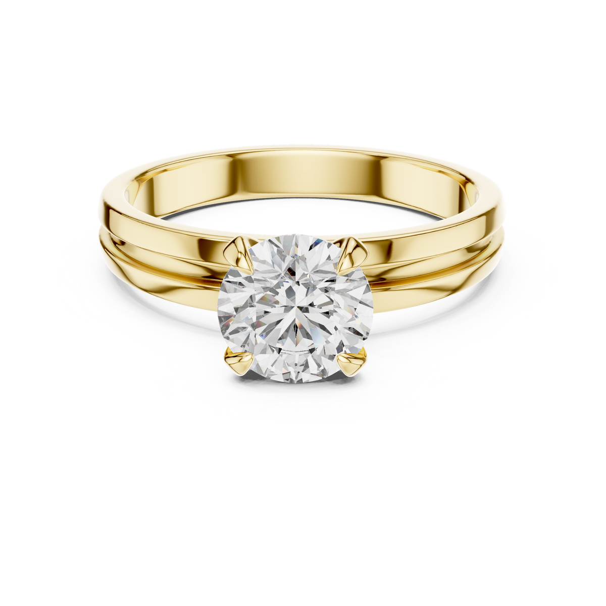 Round Solitaire Lab Grown Diamond Engagement Ring