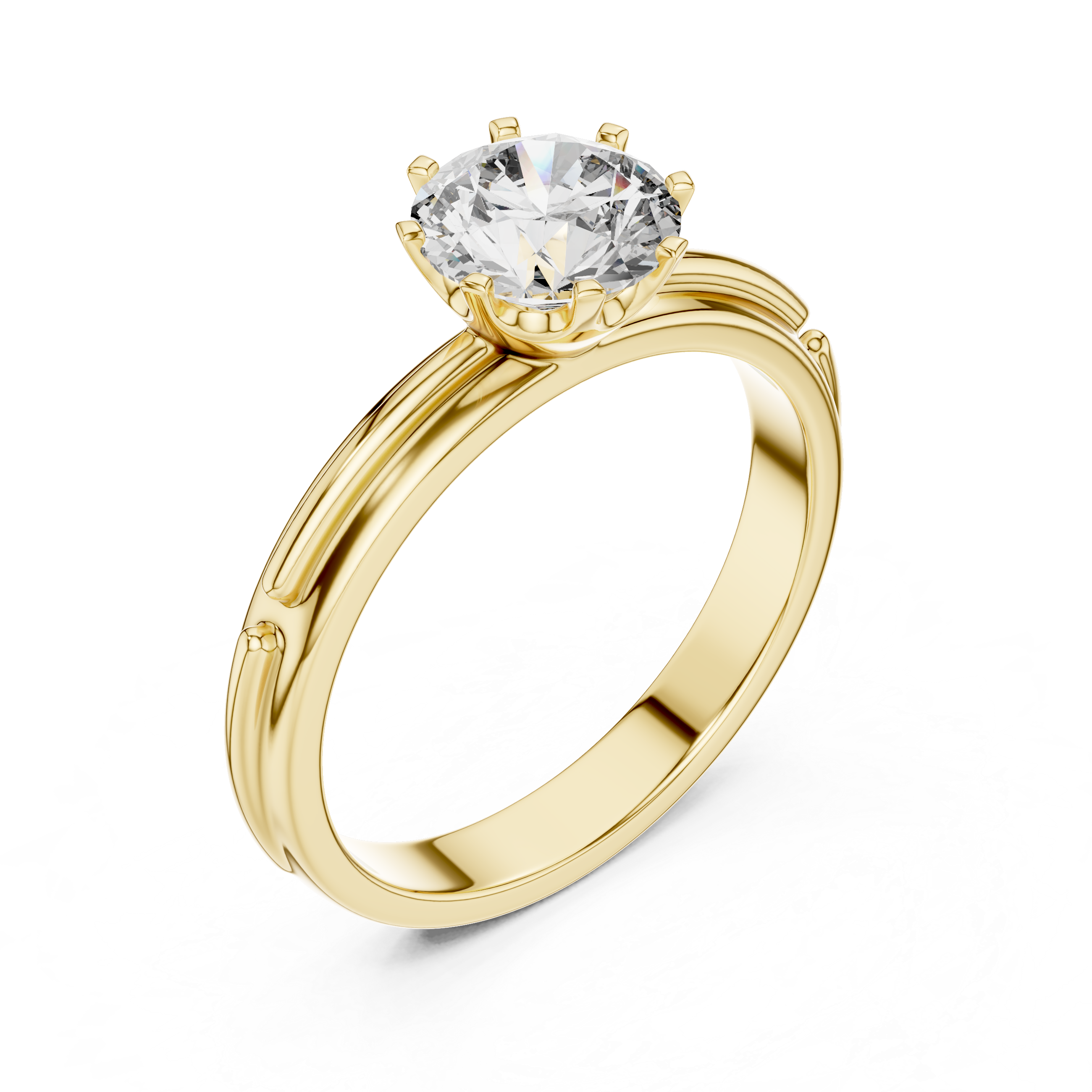 Round Cut Solitaire Lab Diamond Proposal Ring