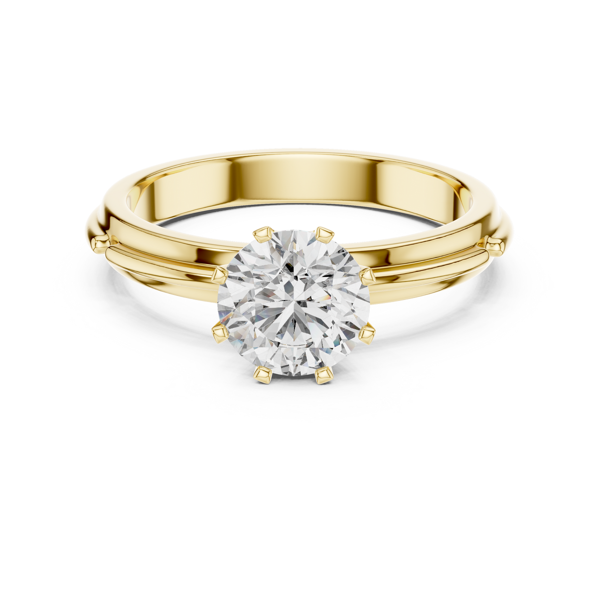 Round Cut Solitaire Lab Diamond Proposal Ring