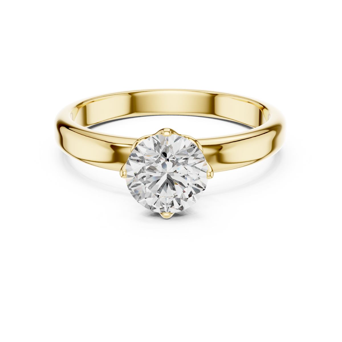 Classic Solitaire Round Cut Diamond Anniversary Ring