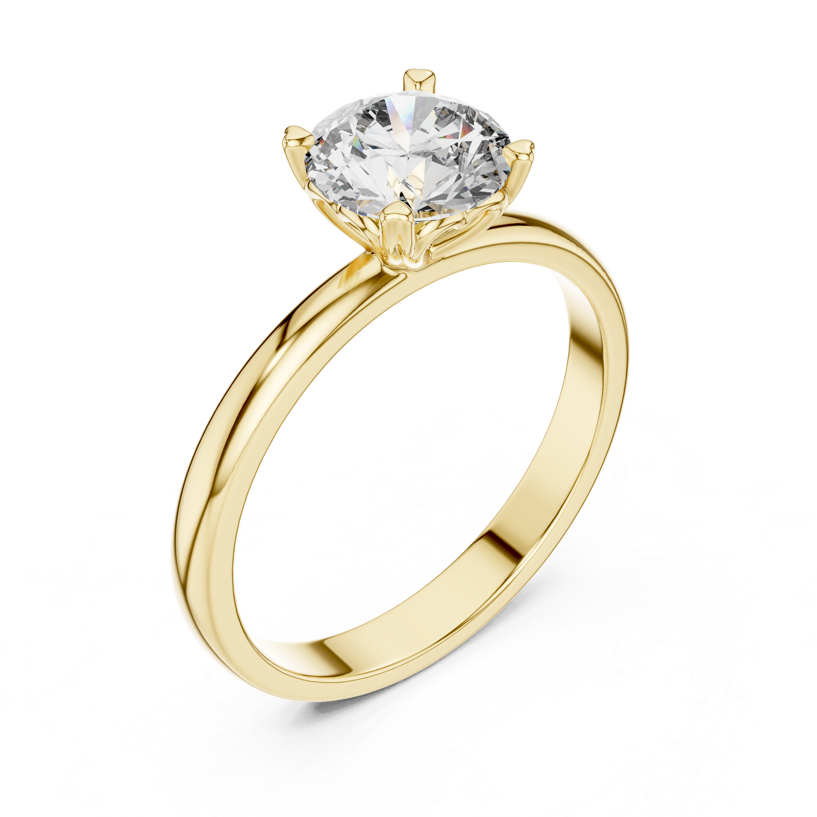 Round Cut Diamond Solitaire Ring with Heart-Shaped Filigree Gallery